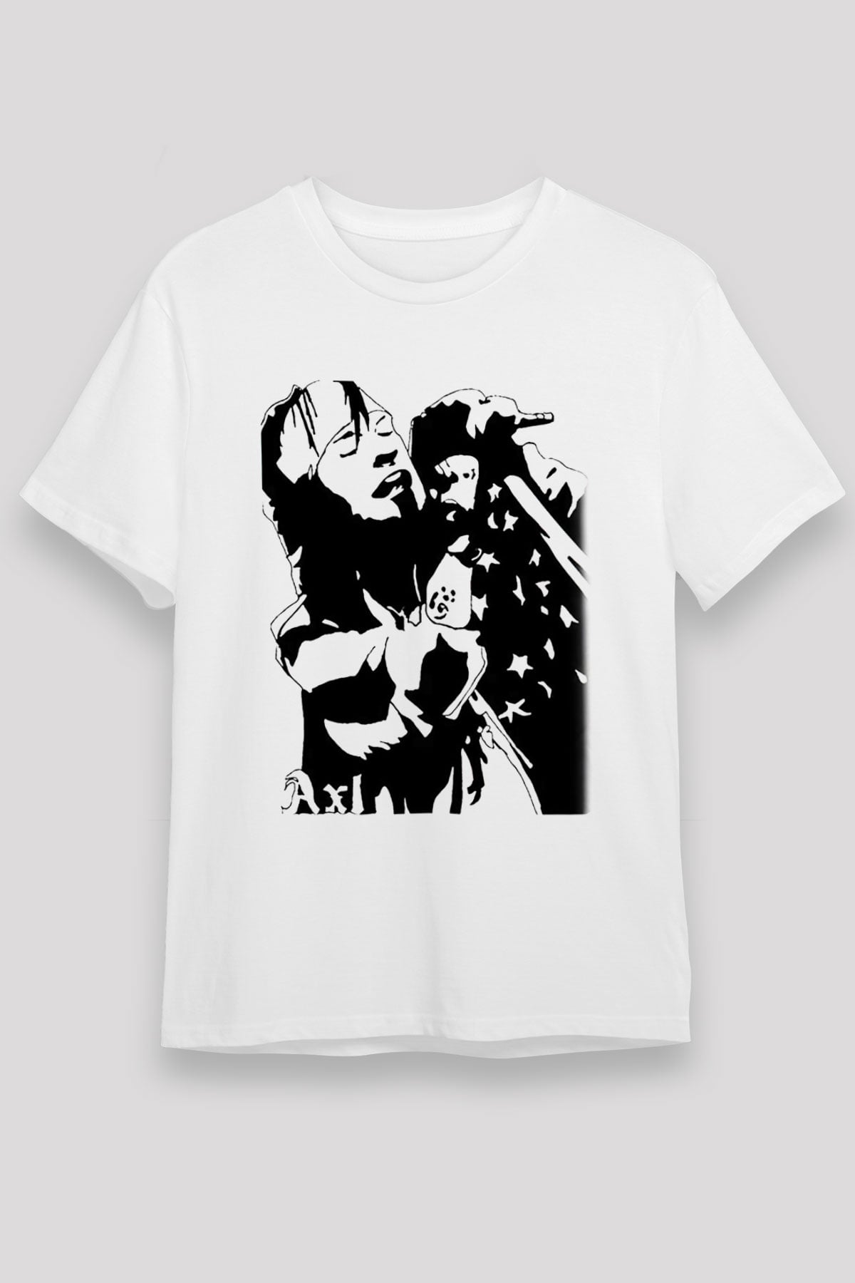Axl Rose Beyaz Unisex Tişört T-Shirt - TişörtFabrikası
