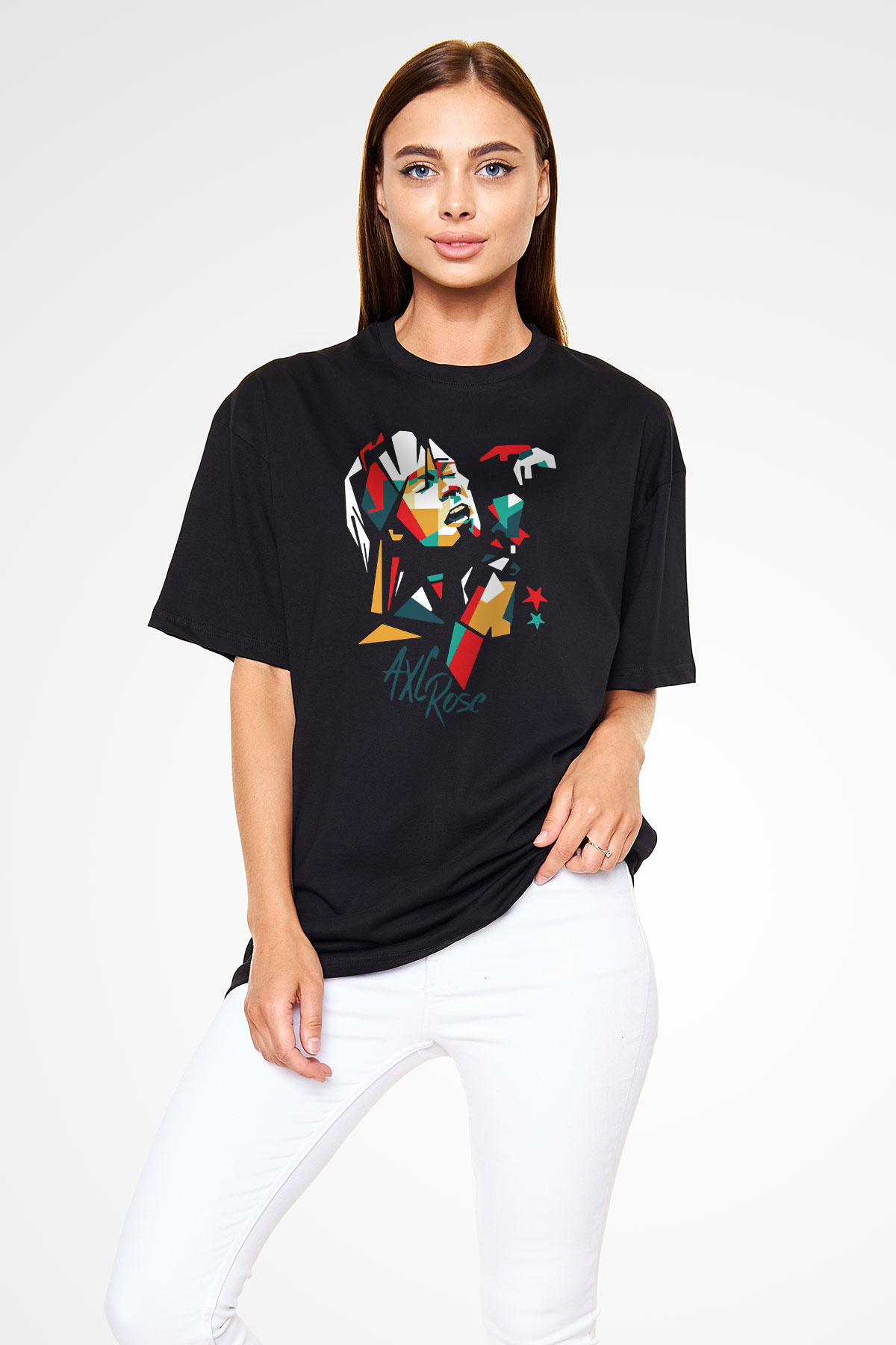 Axl Rose Siyah Unisex Oversize Tişört T-Shirt