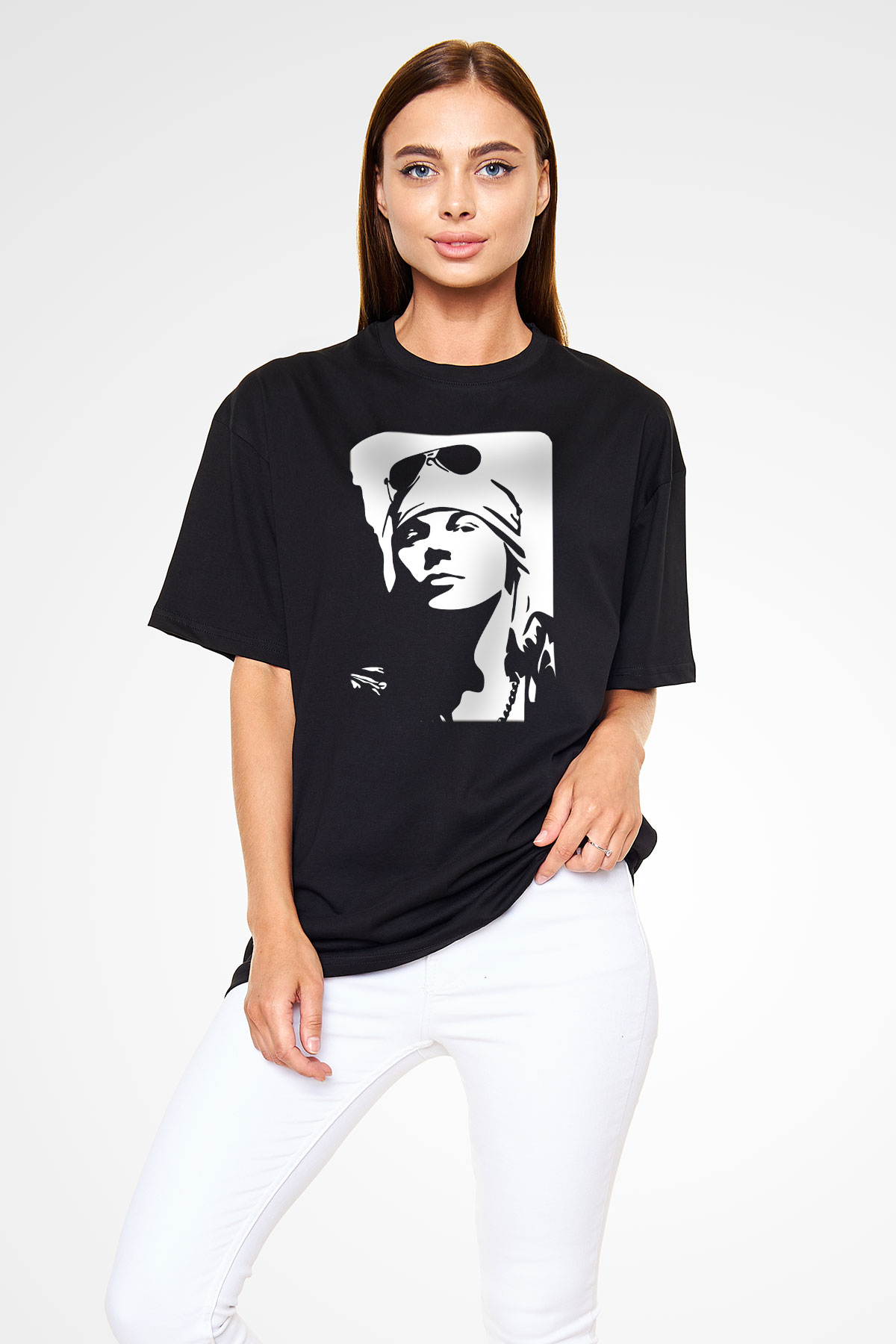 Axl Rose Siyah Unisex Oversize Tişört T-Shirt
