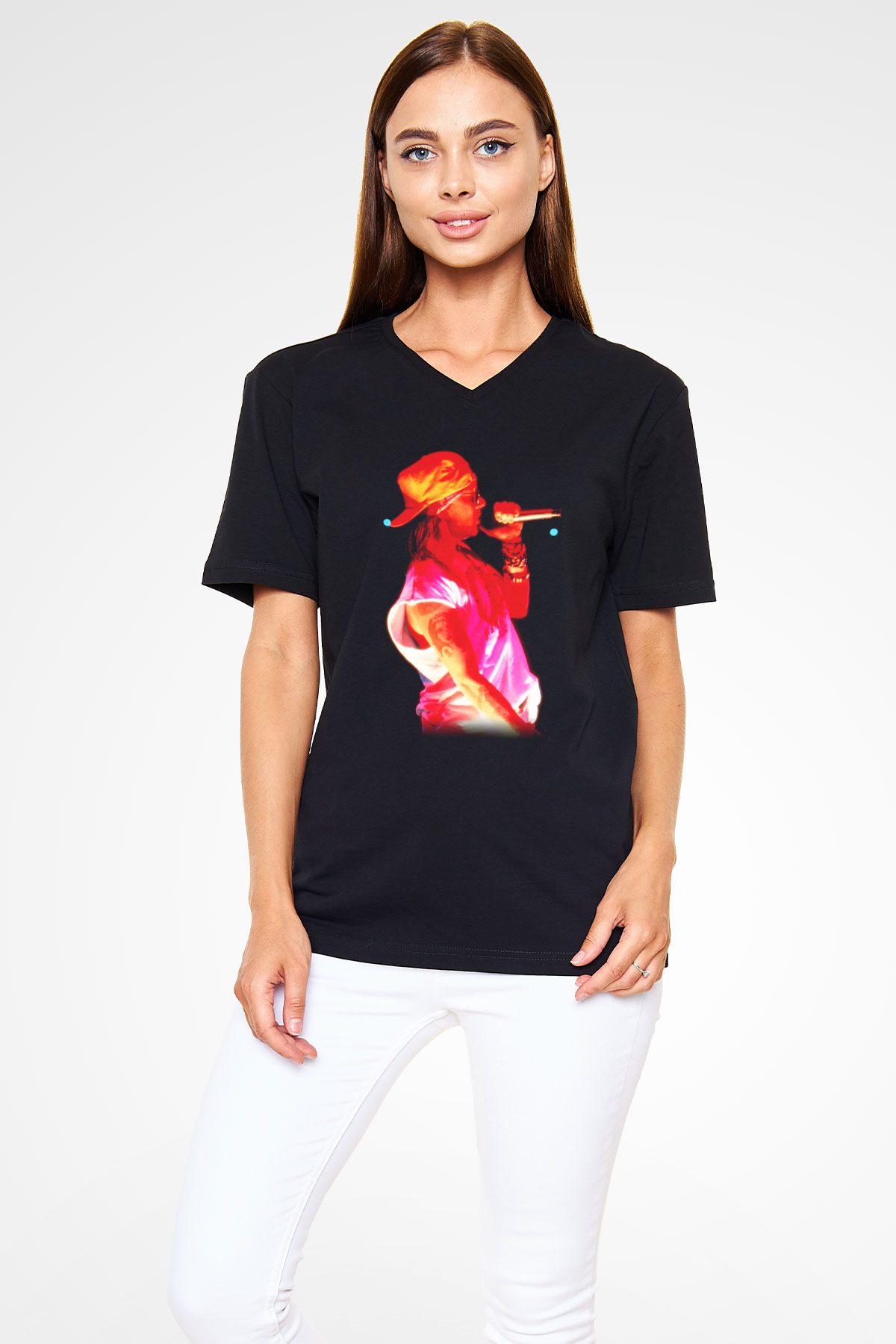 Axl Rose Siyah Unisex V Yaka Tişört T-Shirt