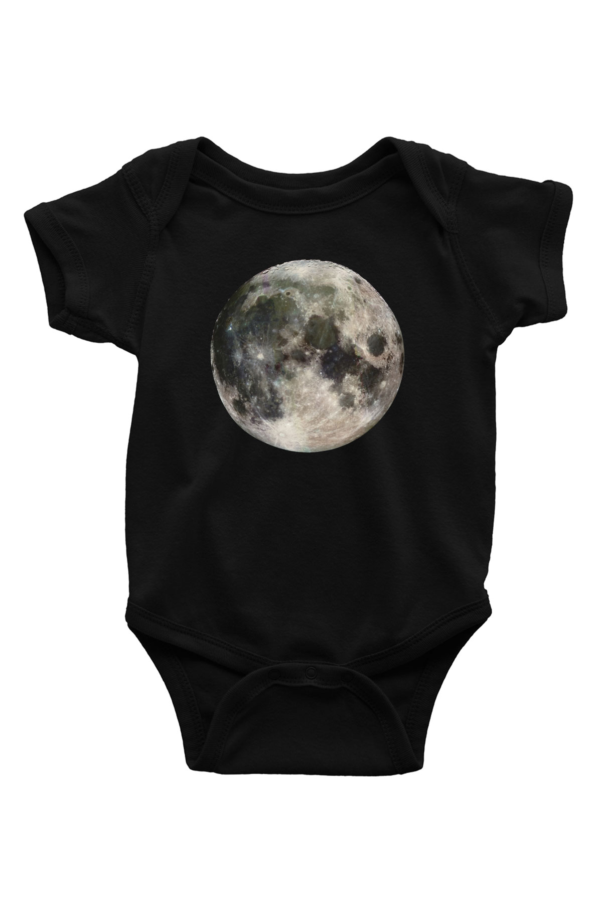 Ay Baskılı Siyah Bebek Body - Zıbın