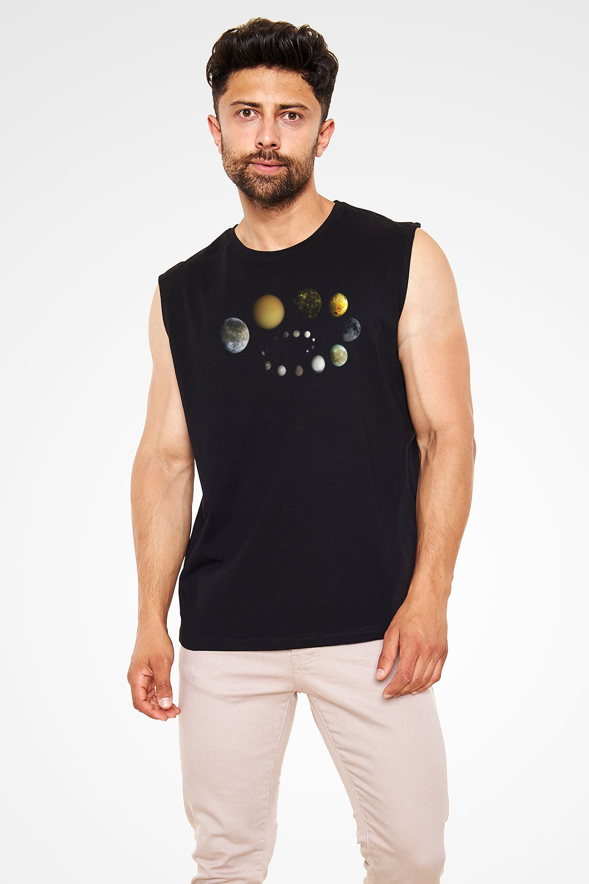 Ay Siyah Unisex Kolsuz Tişört