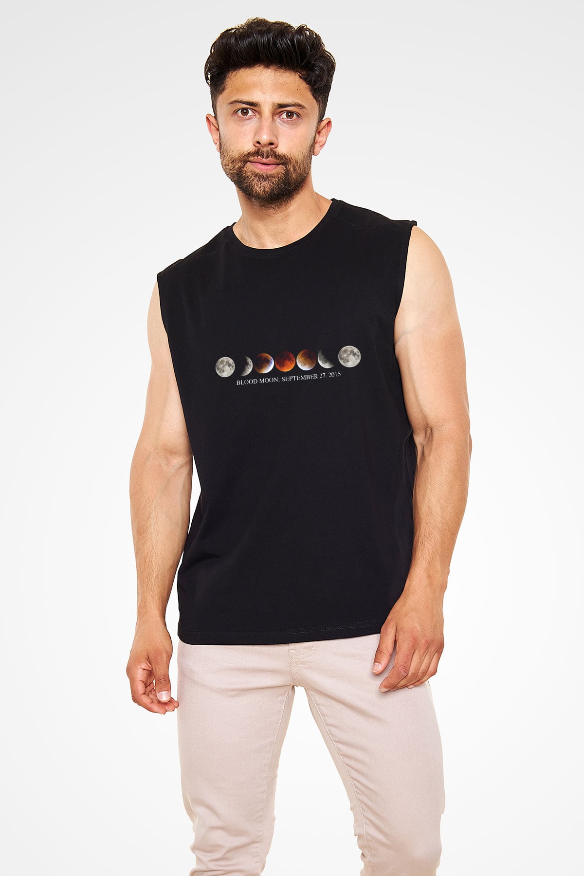 Ay Siyah Unisex Kolsuz Tişört