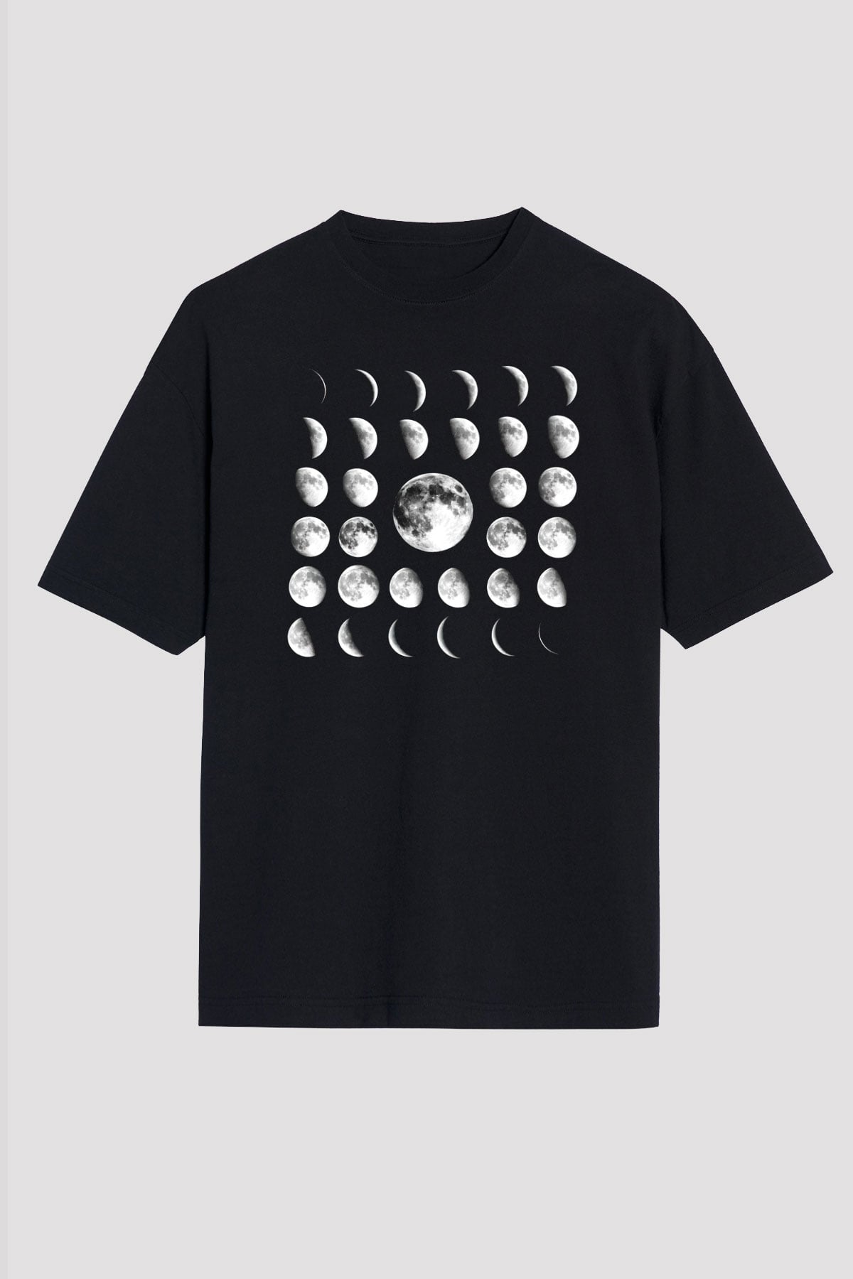 Ay Siyah Unisex Oversize Tişört T-Shirt