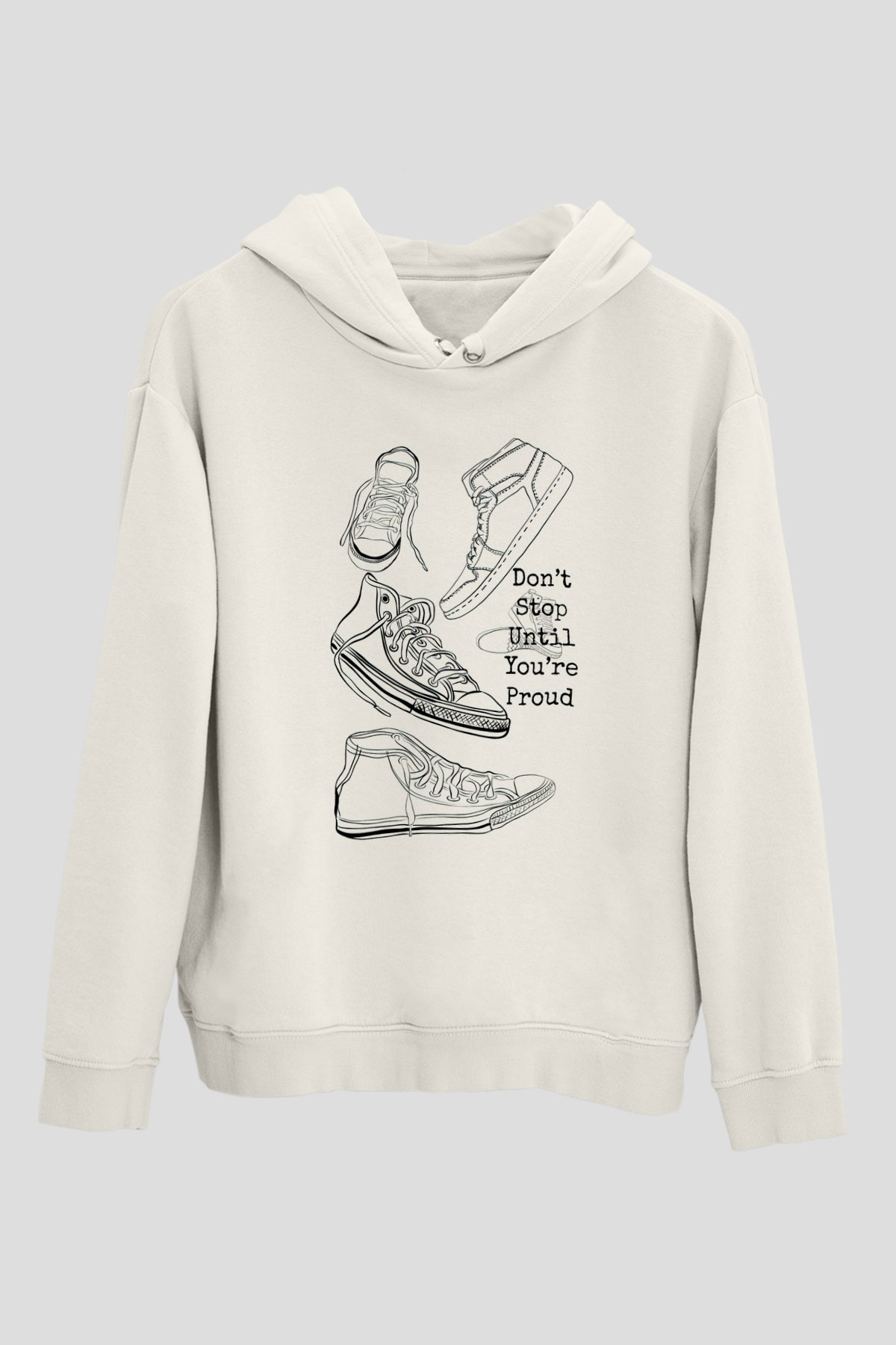 Ayakkabıcı Beyaz Unisex Kapüşonlu Sweatshirt