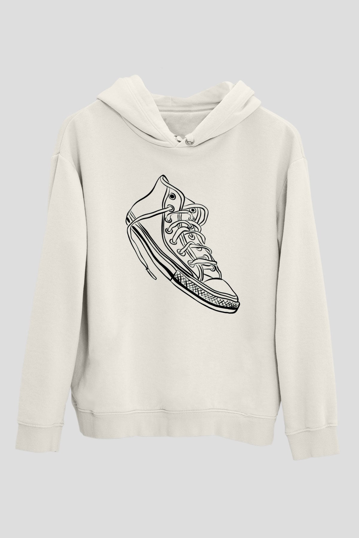 Ayakkabıcı Beyaz Unisex Kapüşonlu Sweatshirt