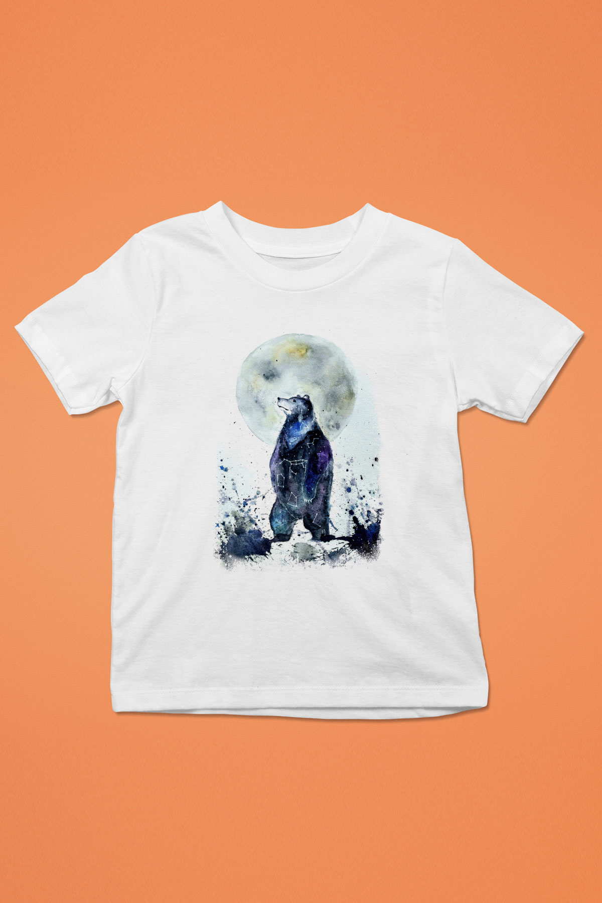 Ayı Baskılı Beyaz Unisex Çocuk Tişört