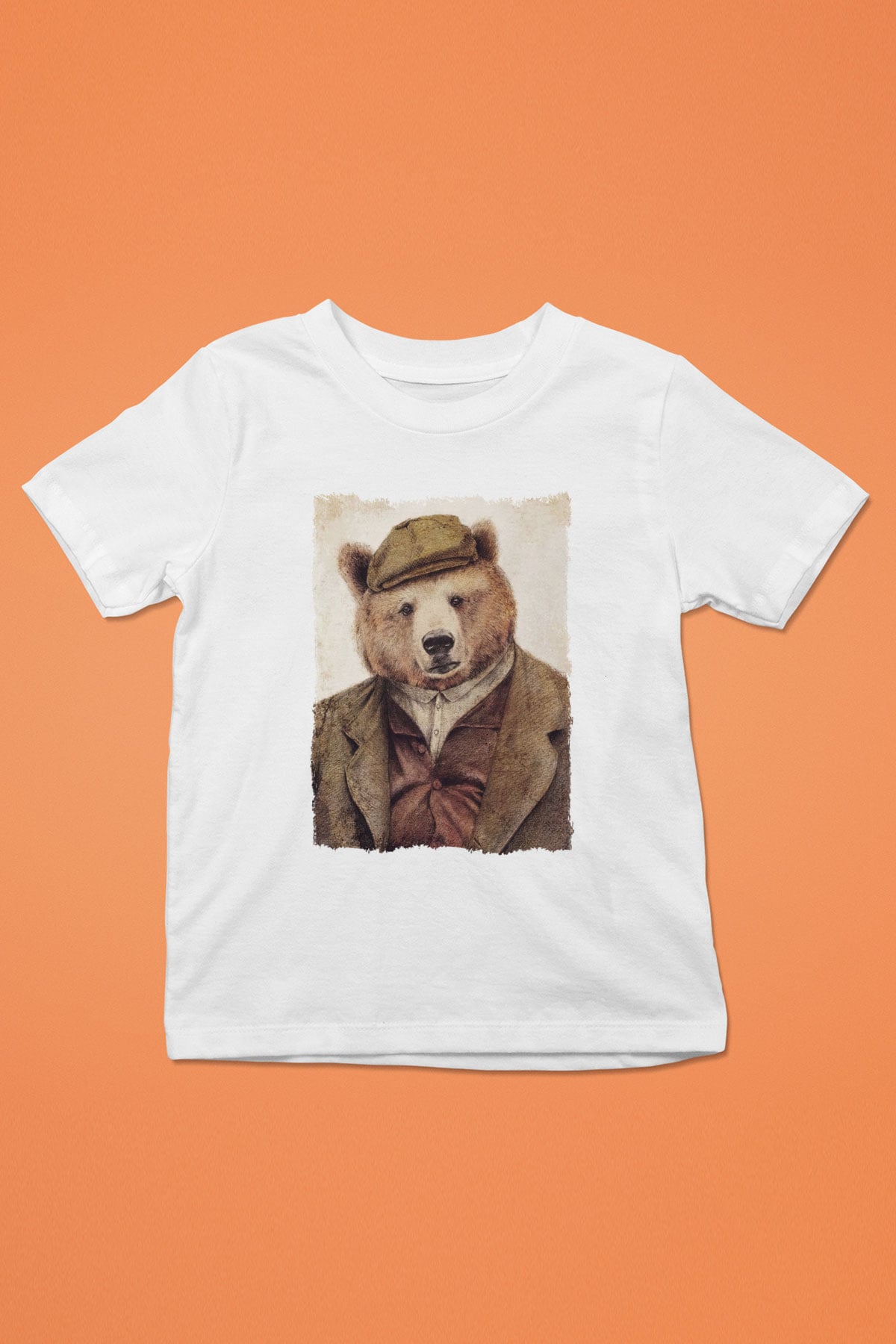 Ayı Beyaz Unisex Çocuk Tişört