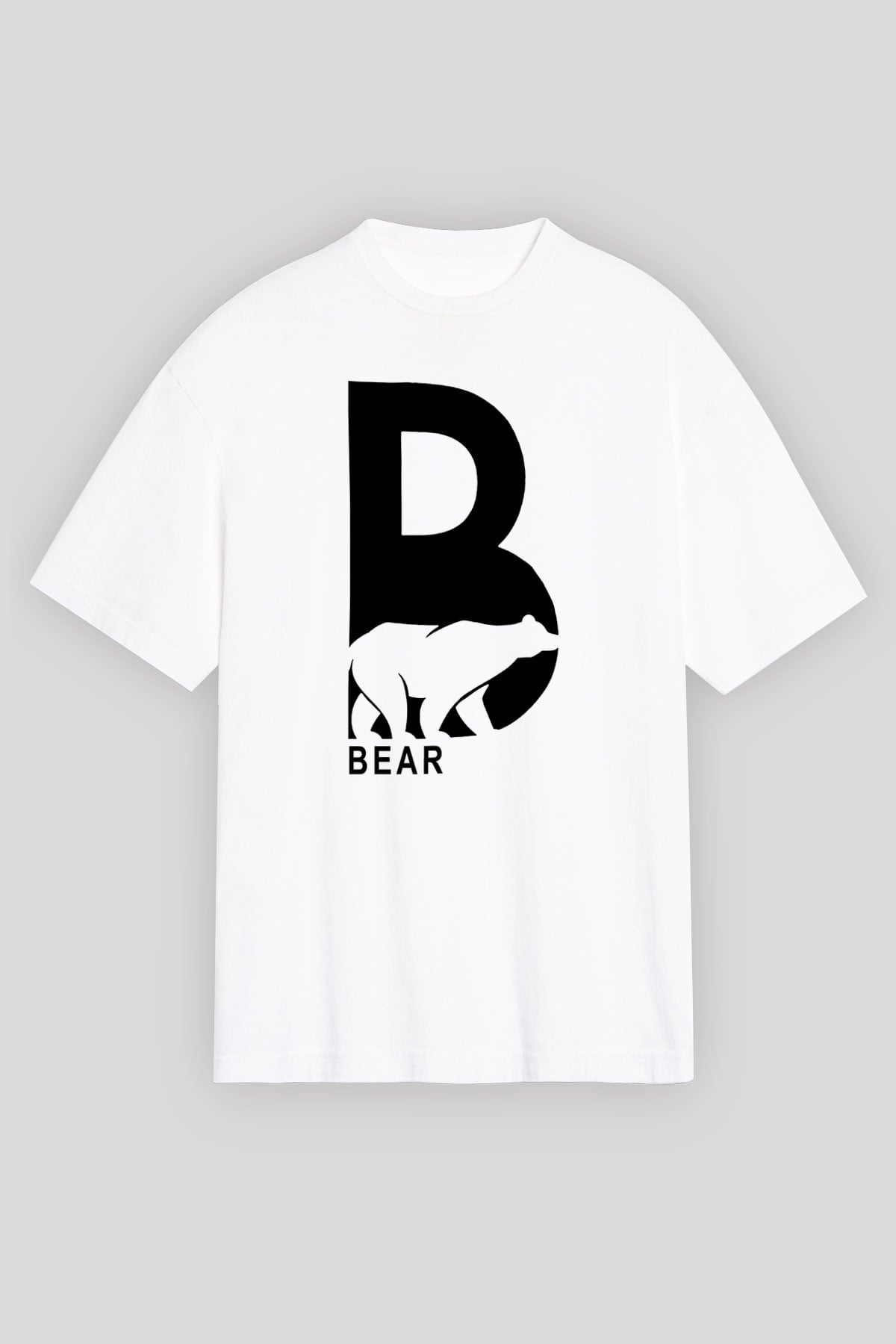 Ayı Beyaz Unisex Oversize Tişört T-Shirt