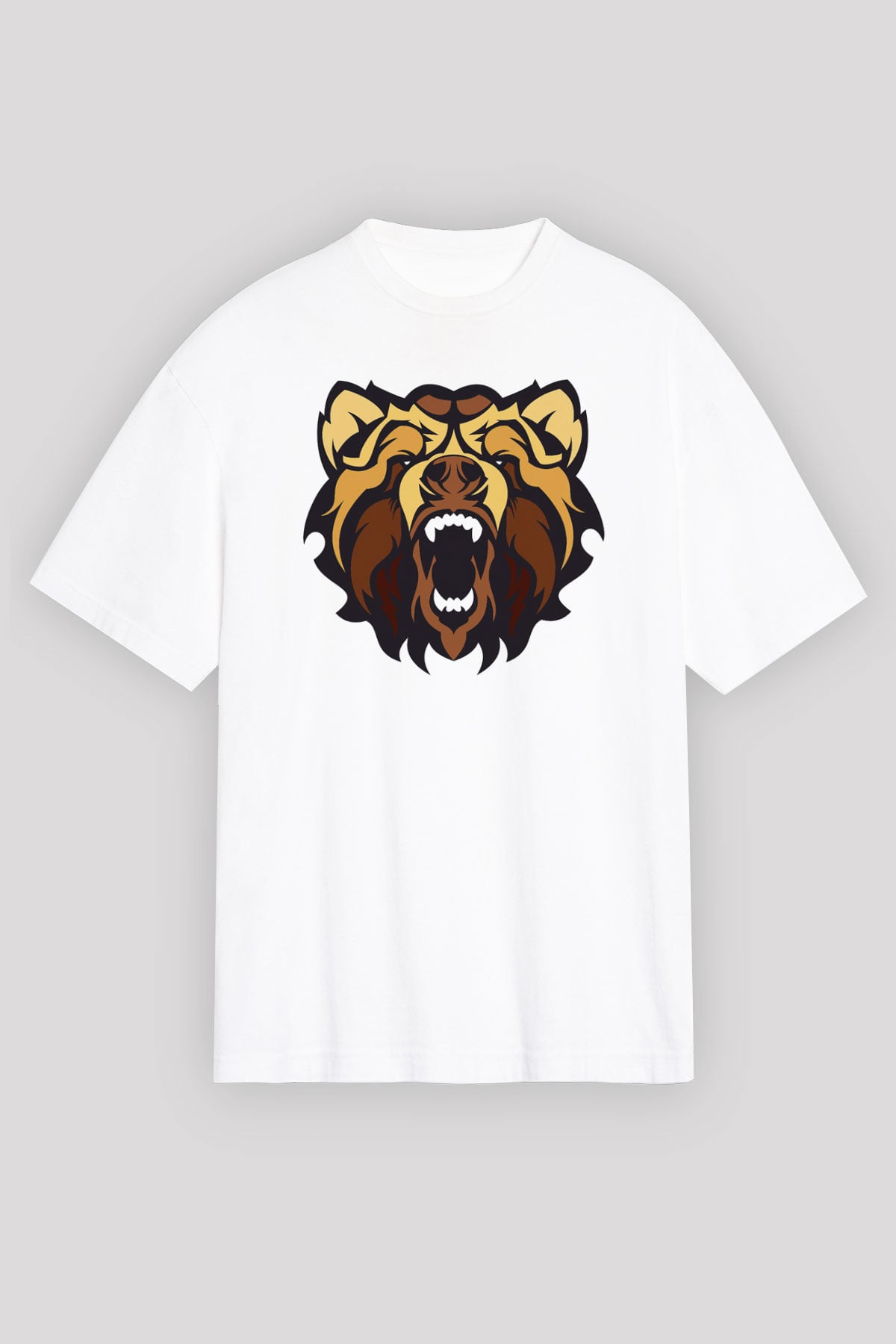 Ayı Beyaz Unisex Oversize Tişört T-Shirt