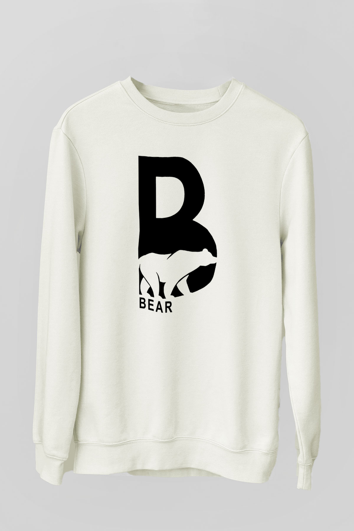 Ayı Beyaz Unisex Sweatshirt