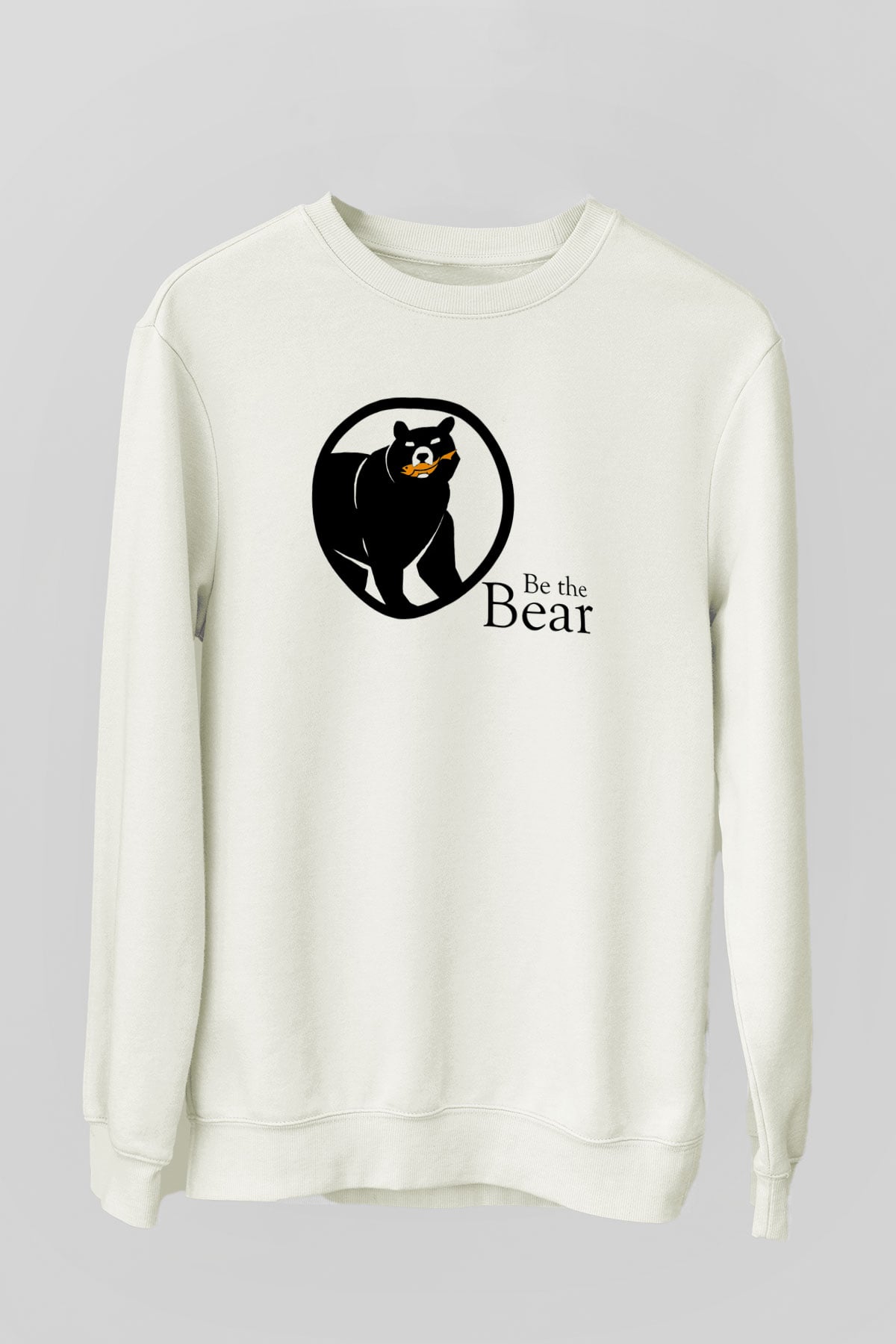 Ayı Beyaz Unisex Sweatshirt