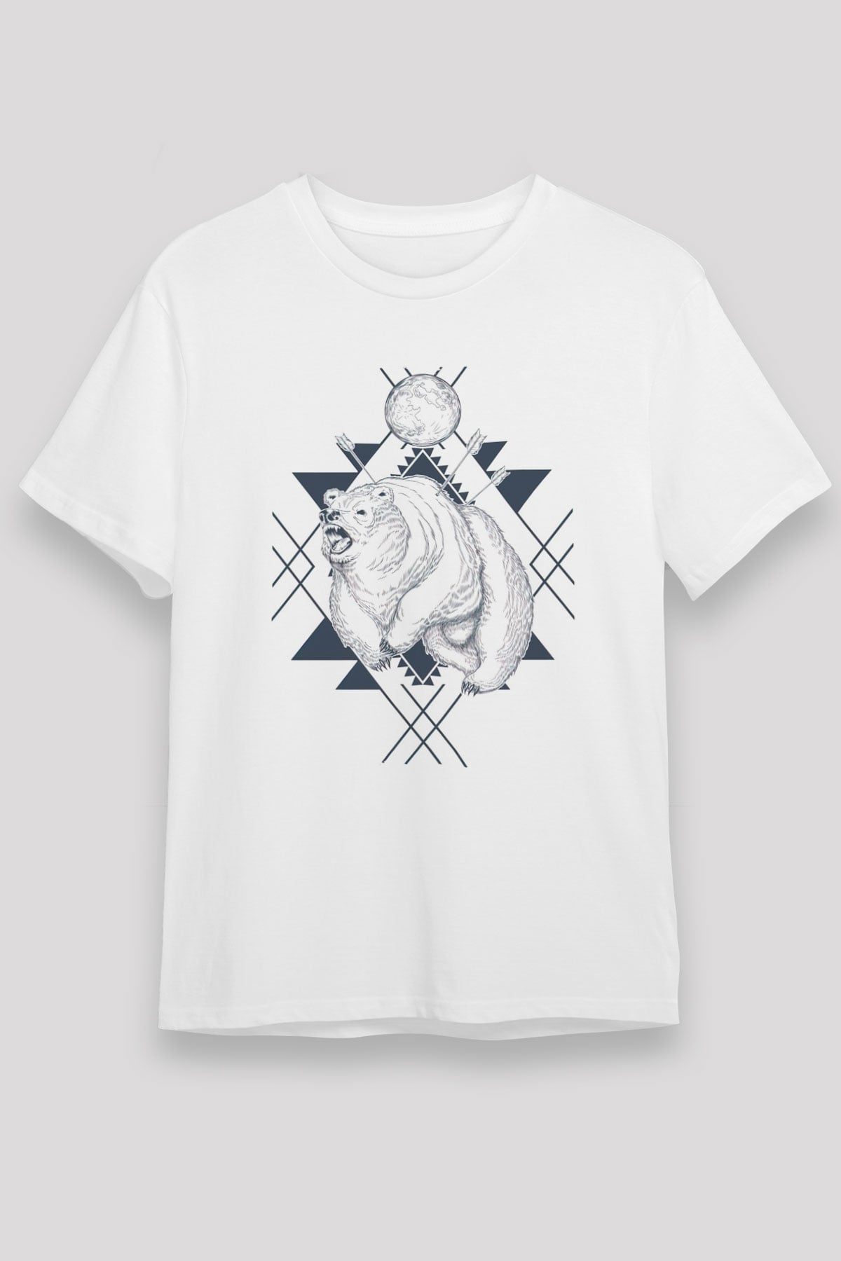 Ayı Beyaz Unisex Tişört T-Shirt - TişörtFabrikası