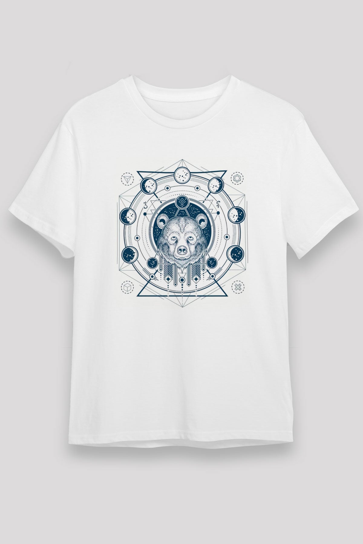 Ayı Beyaz Unisex Tişört T-Shirt - TişörtFabrikası