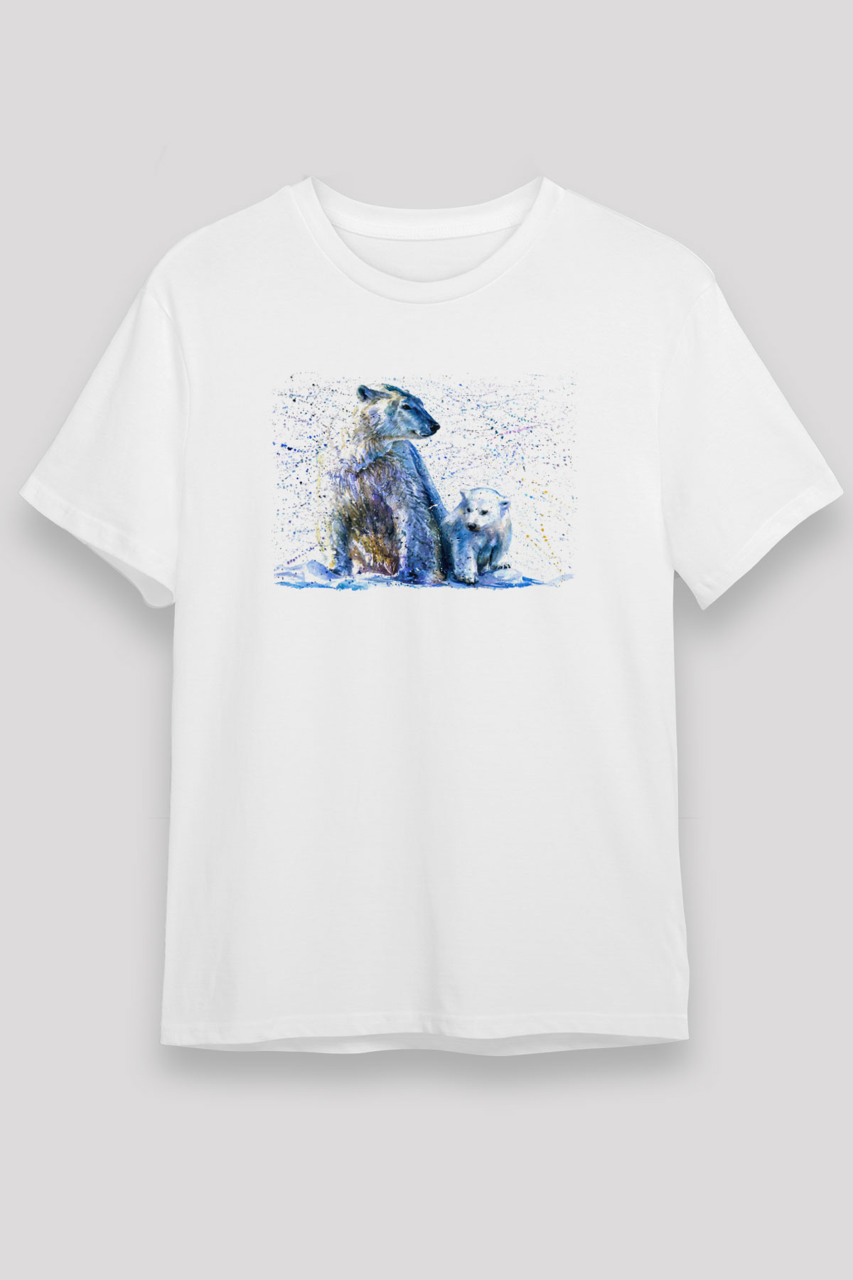 Ayı Beyaz Unisex Tişört T-Shirt - TişörtFabrikası