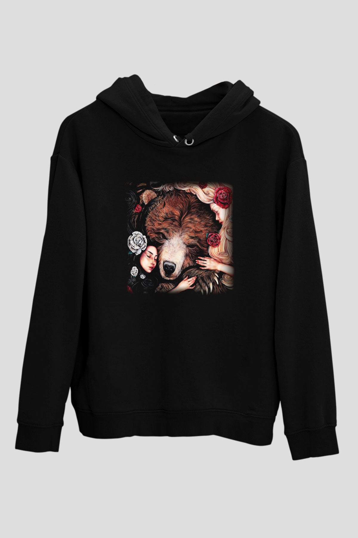 Ayı Siyah Unisex Hoodie