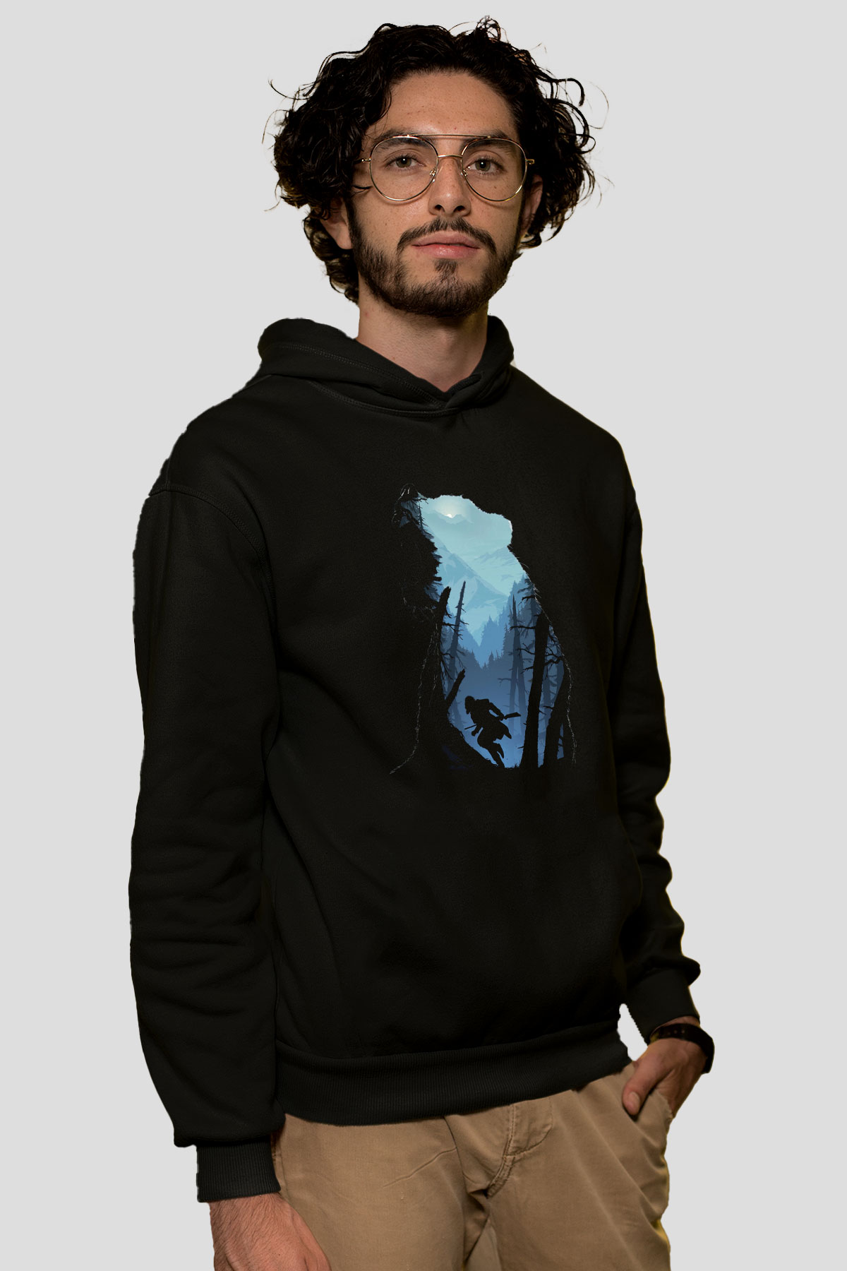 Ayı Siyah Unisex Hoodie