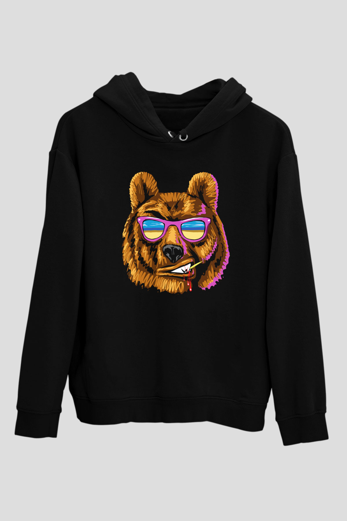 Ayı Siyah Unisex Hoodie