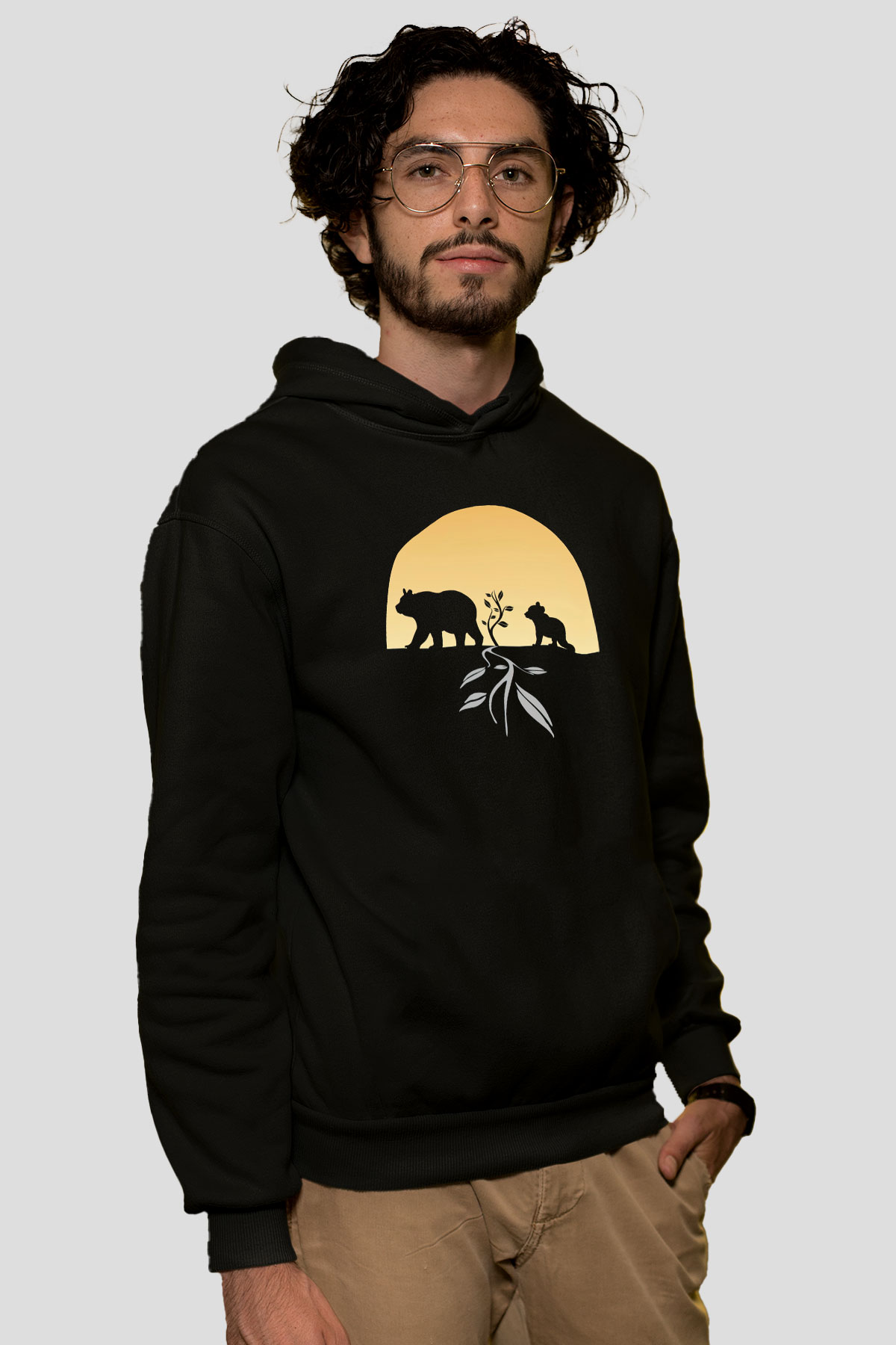 Ayı Siyah Unisex Hoodie