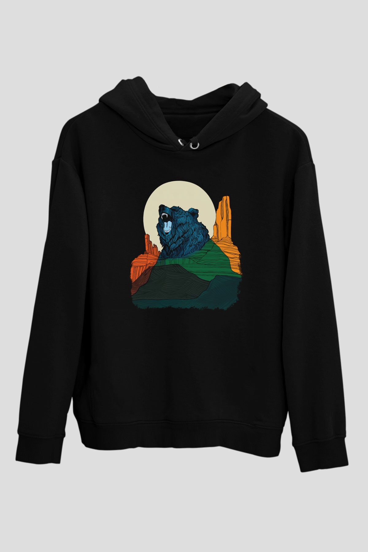 Ayı Siyah Unisex Hoodie