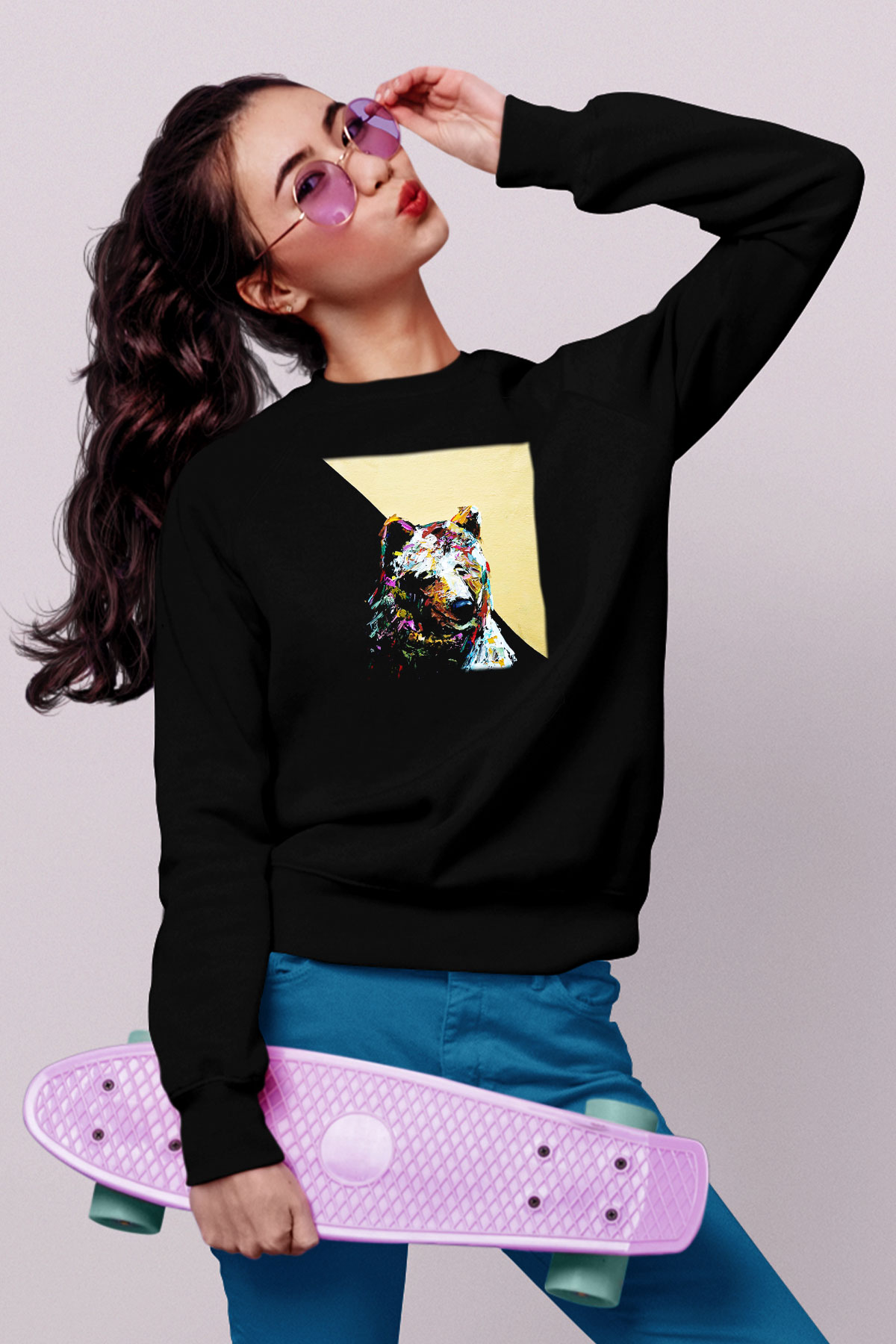Ayı Siyah Unisex Sweatshirt