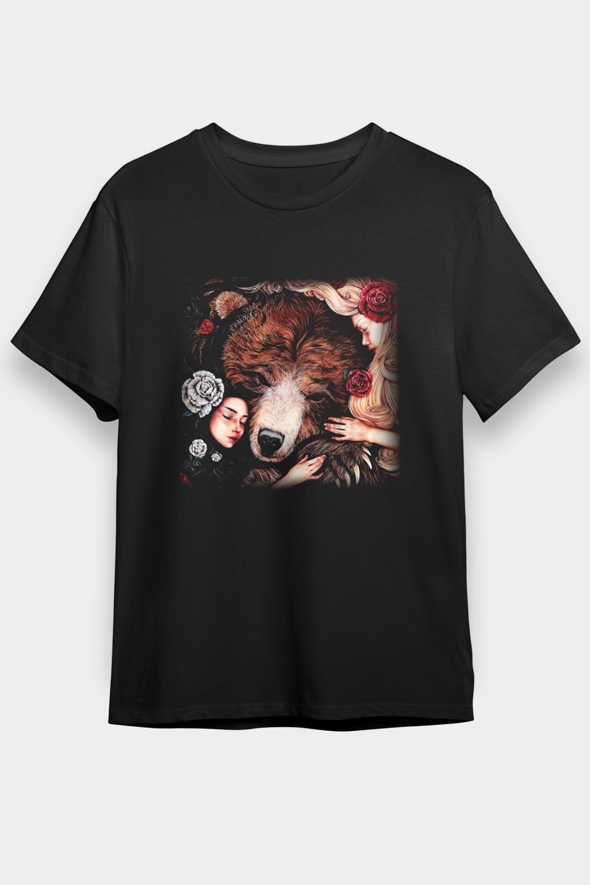 Ayı Siyah Unisex Tişört T-Shirt - TişörtFabrikası