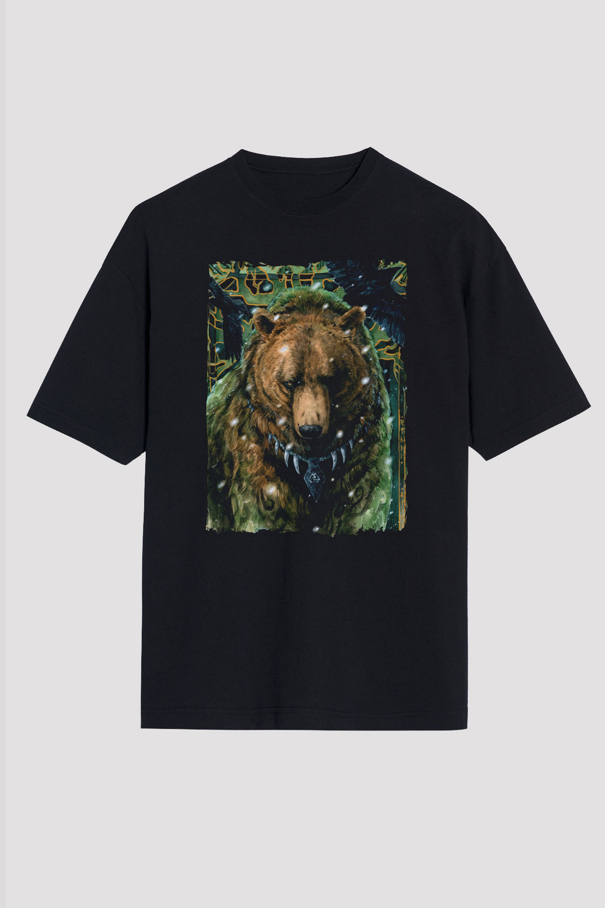 Ayı Siyah Oversize Tişört Oversize T-shirt - TişörtFabrikası