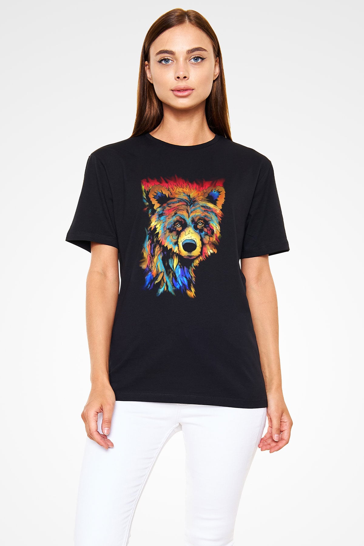 Ayı Siyah Unisex Tişört T-Shirt - TişörtFabrikası