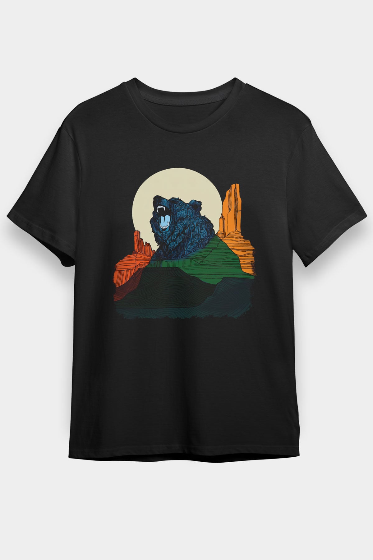 Ayı Siyah Unisex Tişört T-Shirt - TişörtFabrikası
