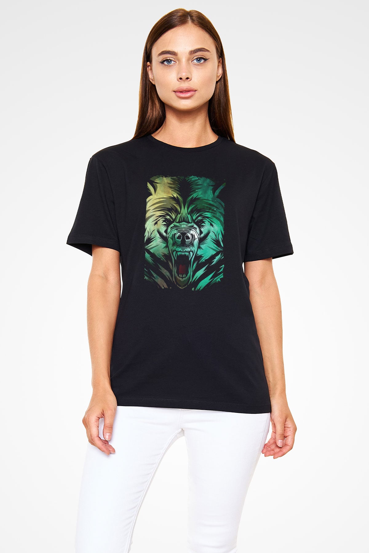 Ayı Siyah Unisex Tişört T-Shirt - TişörtFabrikası