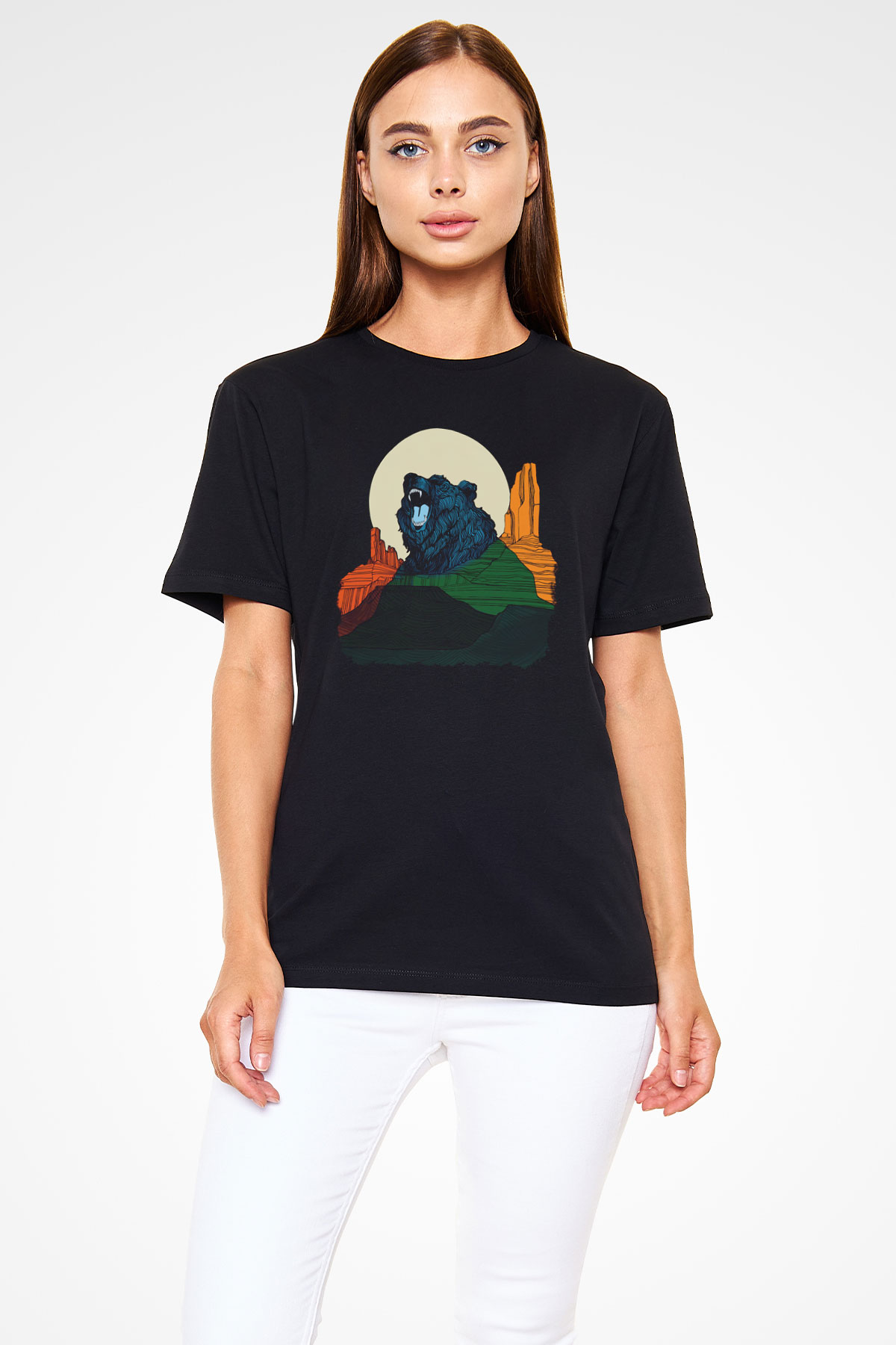 Ayı Siyah Unisex Tişört T-Shirt - TişörtFabrikası