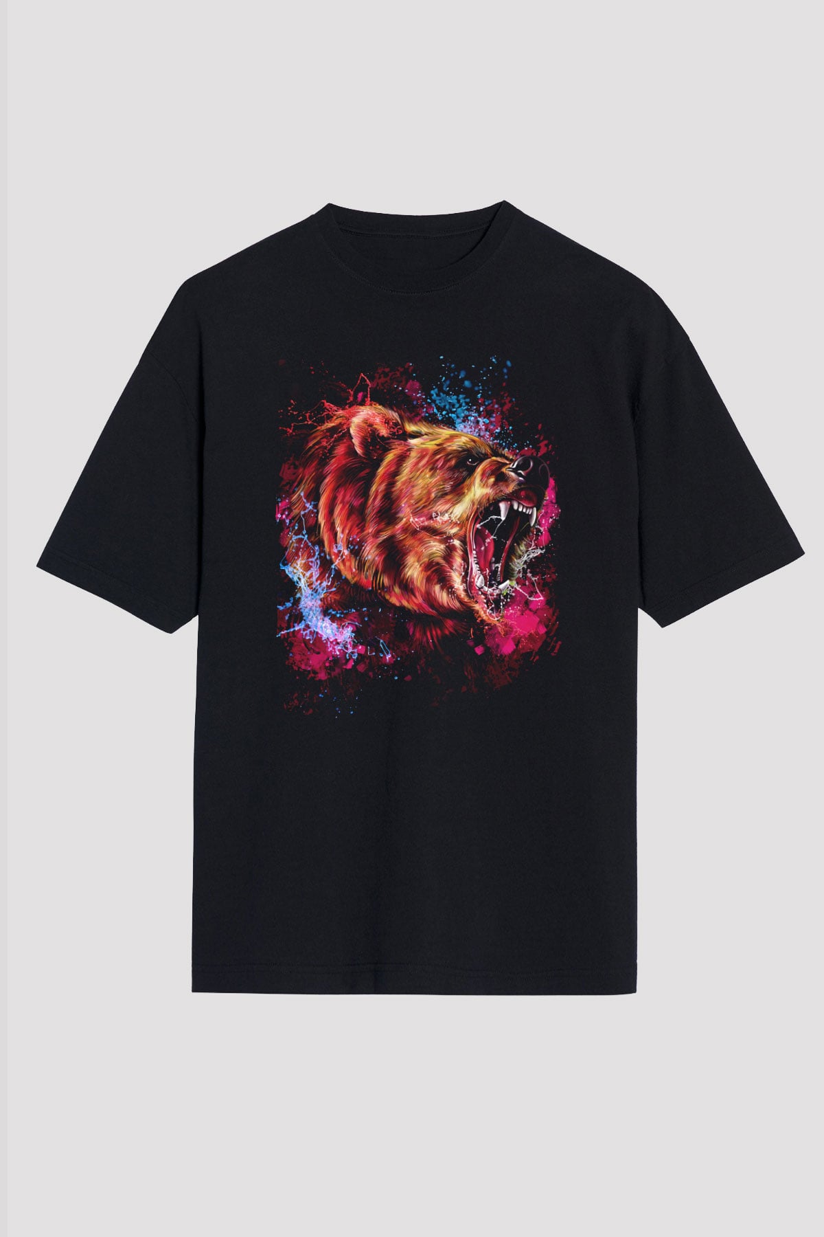 Ayı Siyah Oversize Tişört Oversize T-shirt - TişörtFabrikası