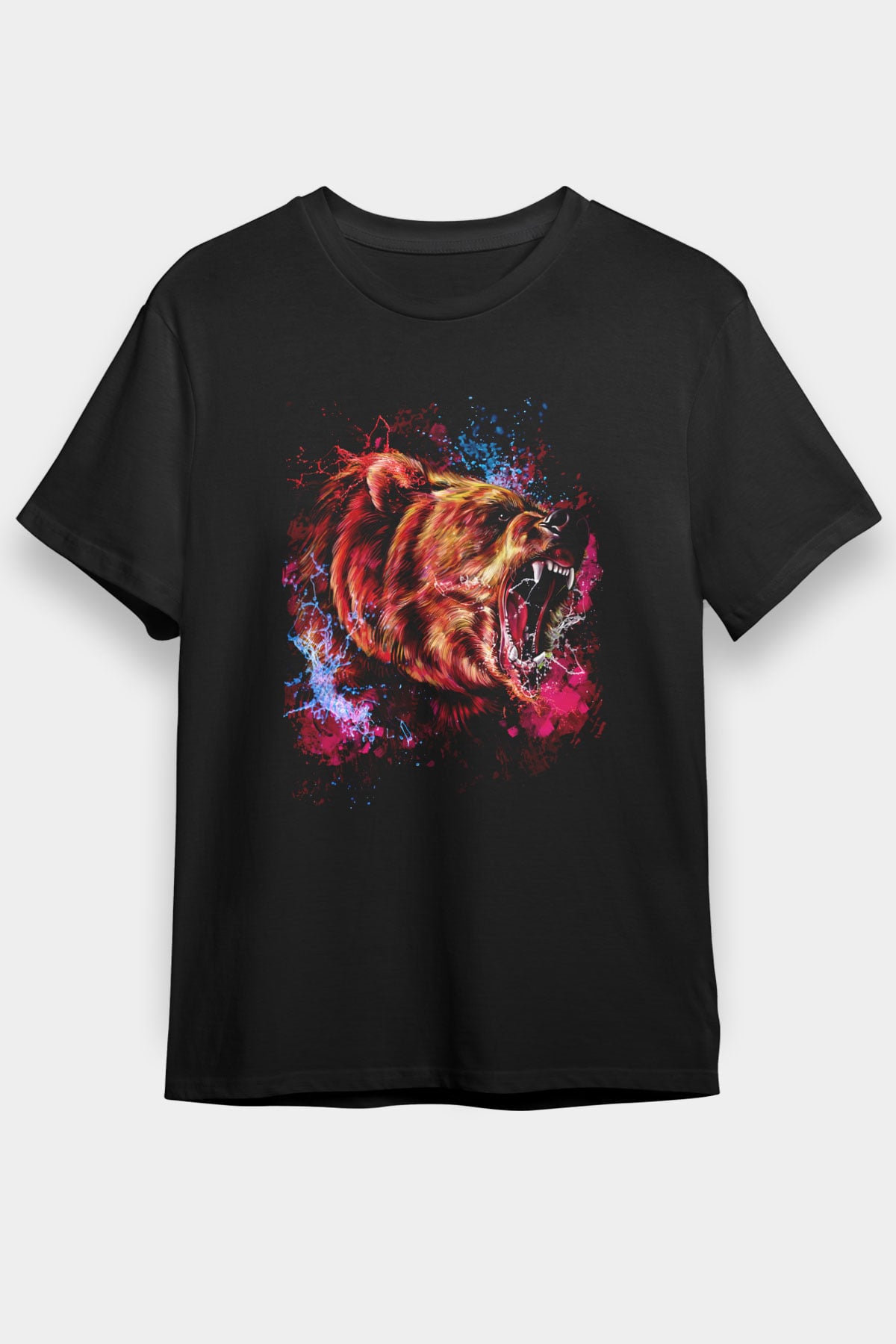 Ayı Siyah Unisex Tişört T-Shirt - TişörtFabrikası