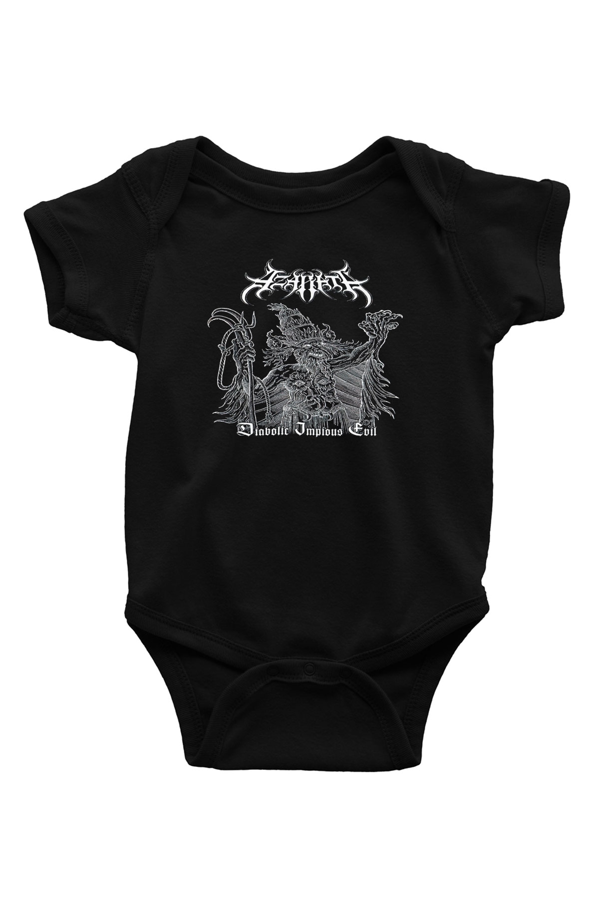 Azarath Baskılı Unisex Siyah Bebek Body - Zıbın