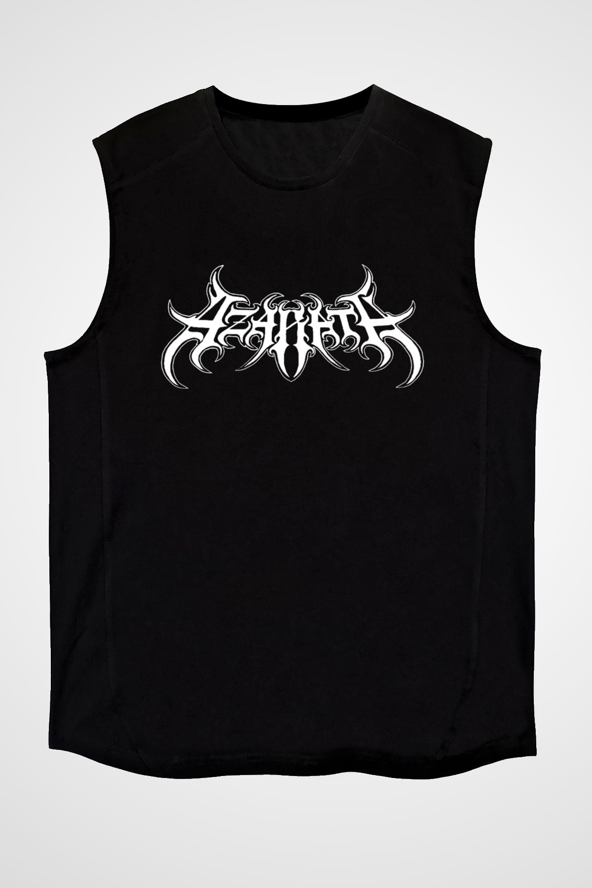 Azarath Baskılı Unisex Siyah Kolsuz Tişört - Tshirt