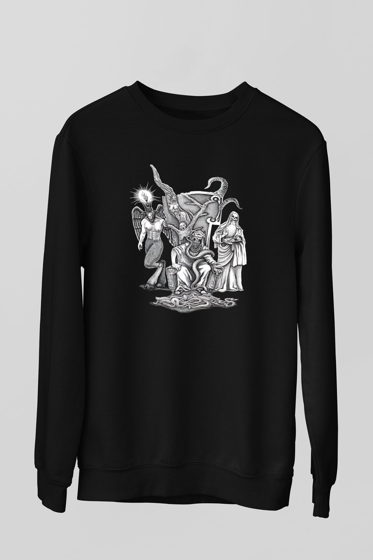 Azarath Baskılı Unisex Siyah Sweatshirt