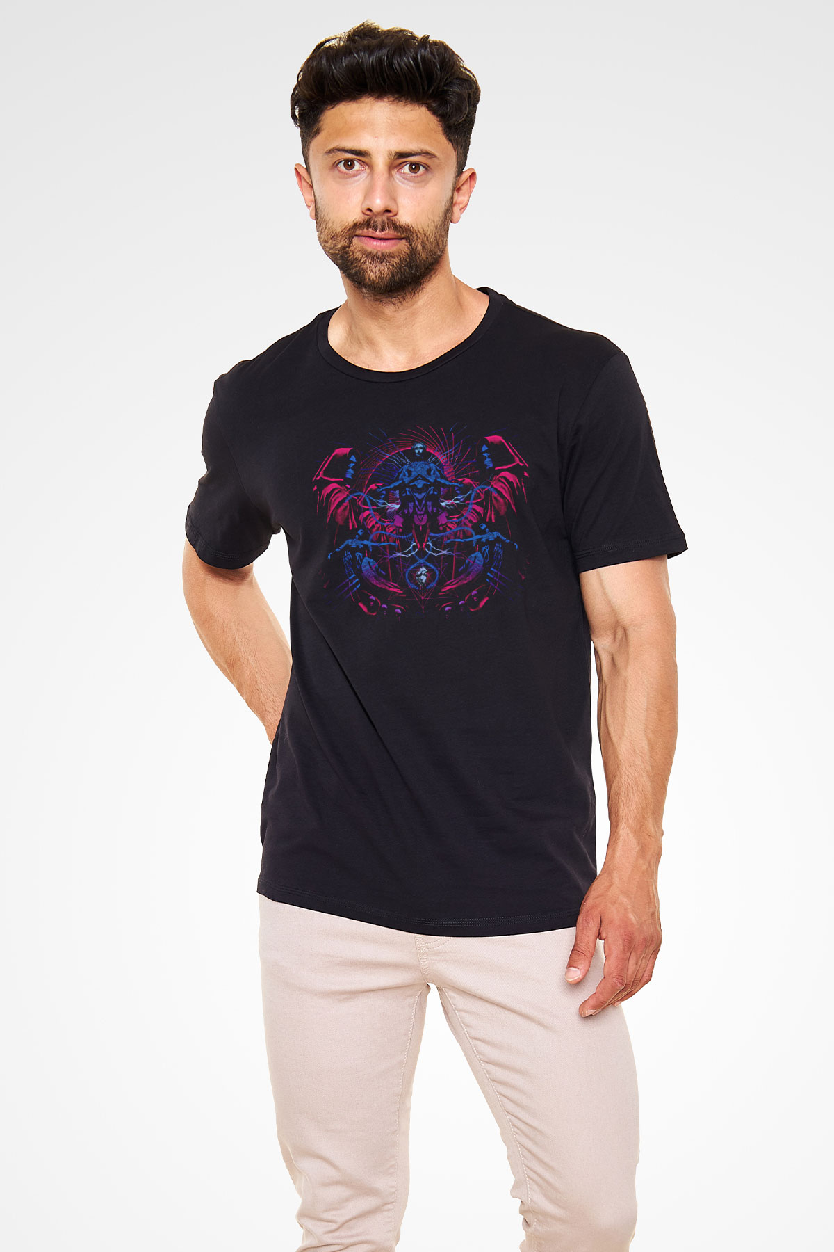 Azarath Baskılı Unisex Siyah Tişört - Tshirt