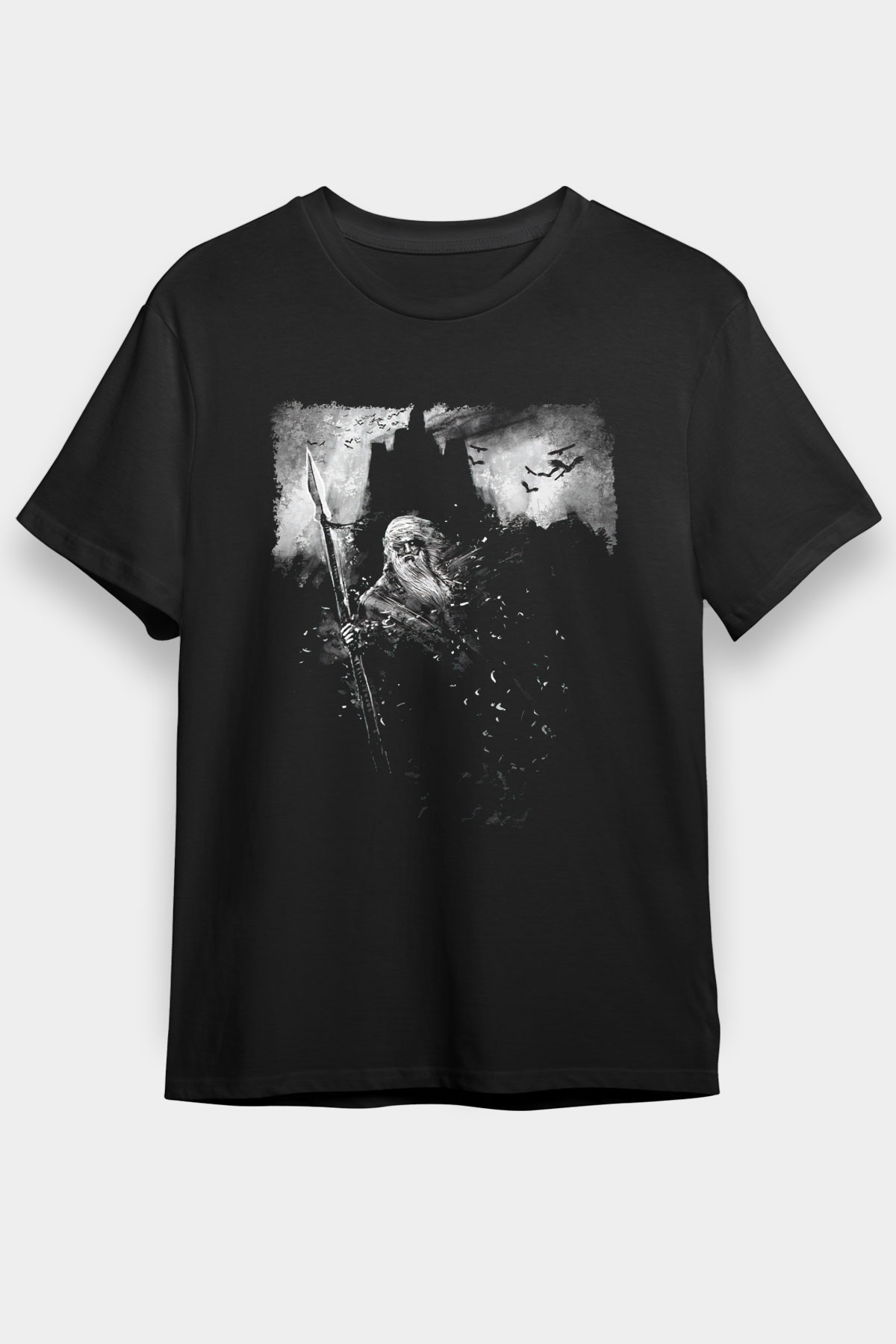 Azarath Baskılı Unisex Siyah Tişört - Tshirt