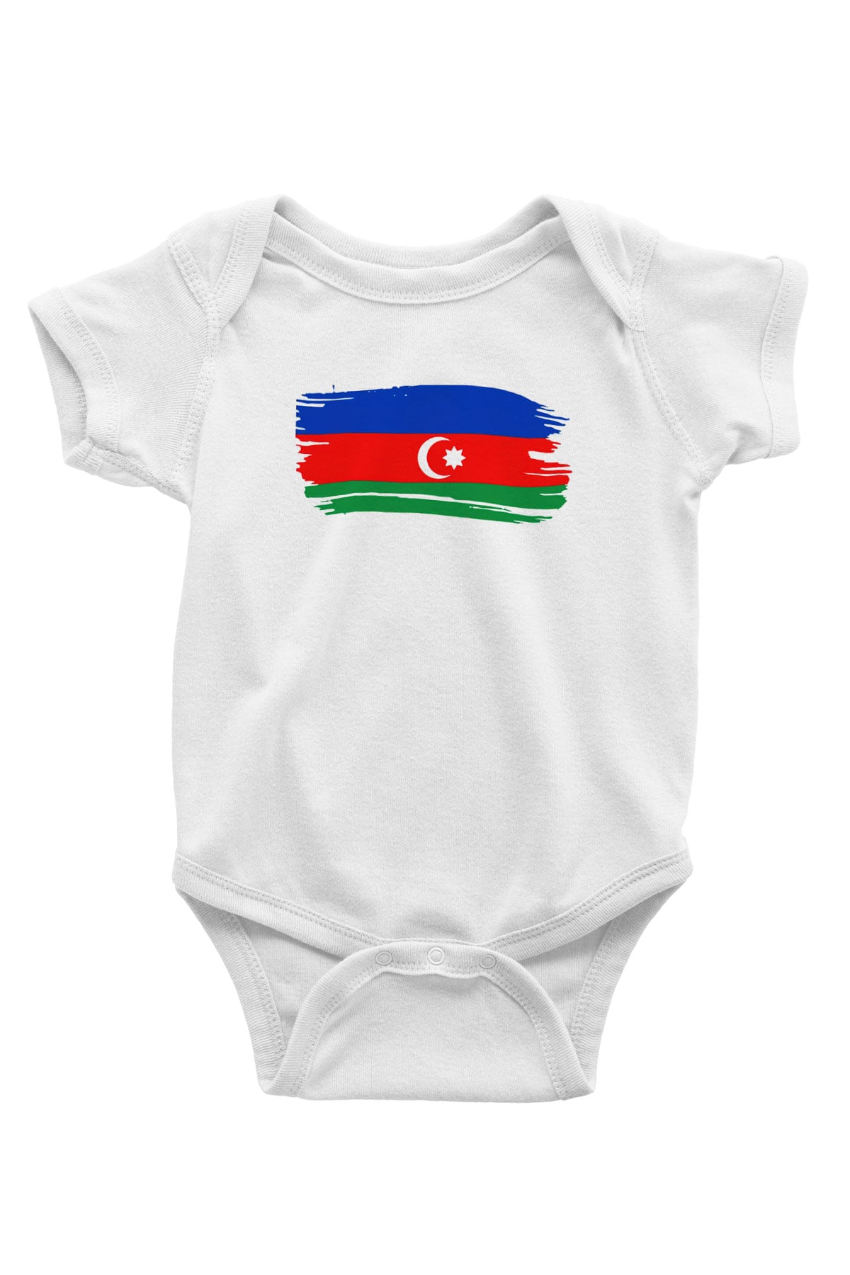 Azerbaycan Baskılı Beyaz Unisex Bebek Body - Zıbın