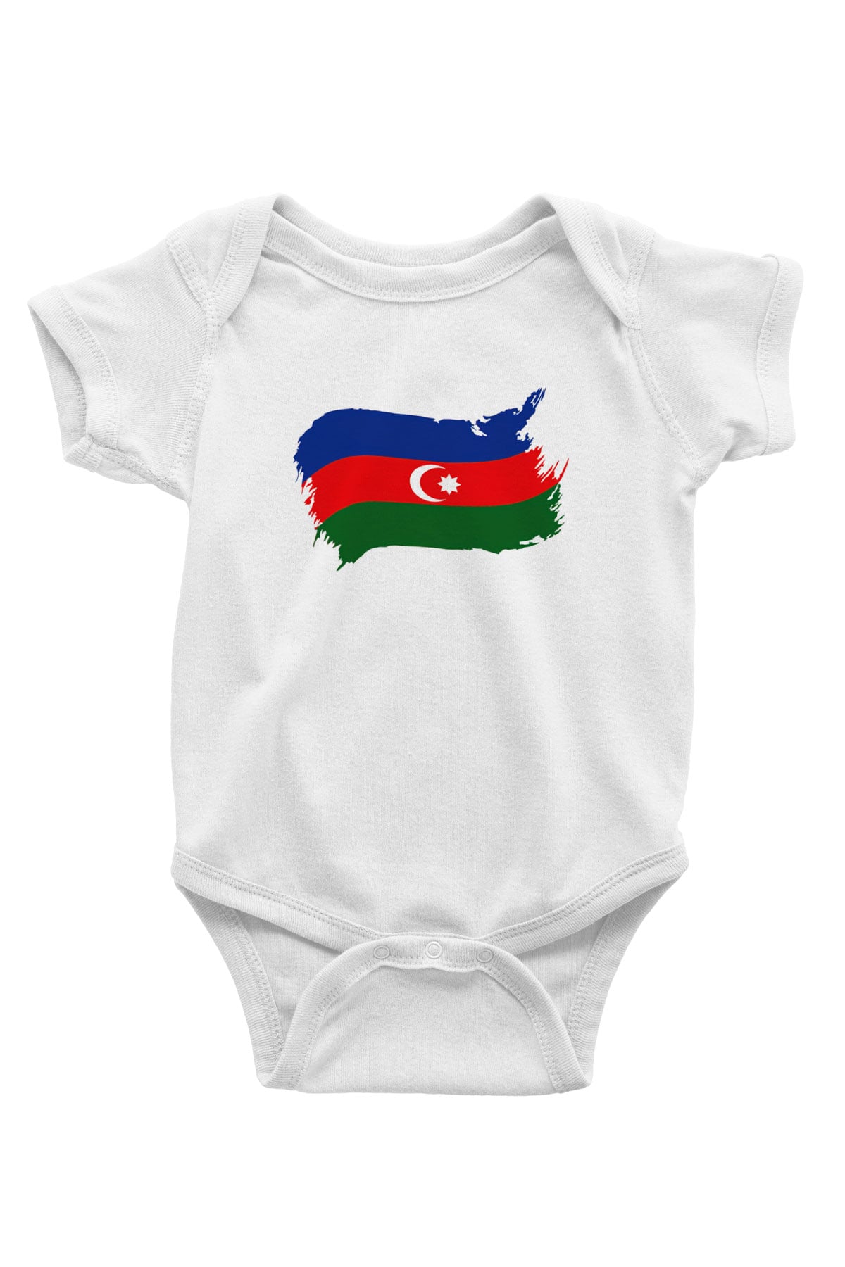 Azerbaycan Baskılı Beyaz Unisex Bebek Body - Zıbın