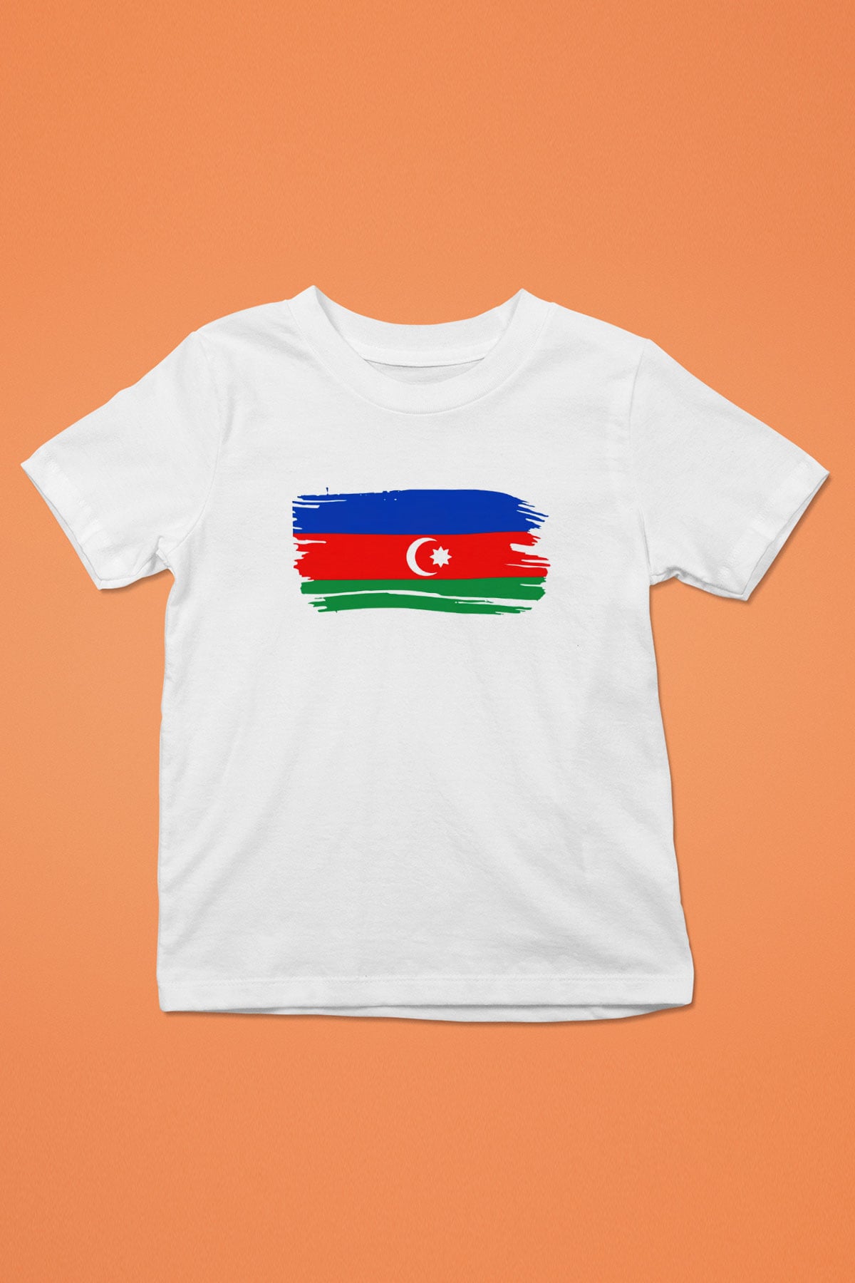 Azerbaycan Baskılı Beyaz Unisex Çocuk Tişört