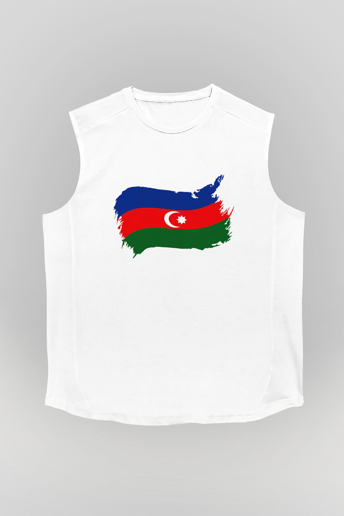 Azerbaycan Beyaz Unisex Kolsuz Tişört
