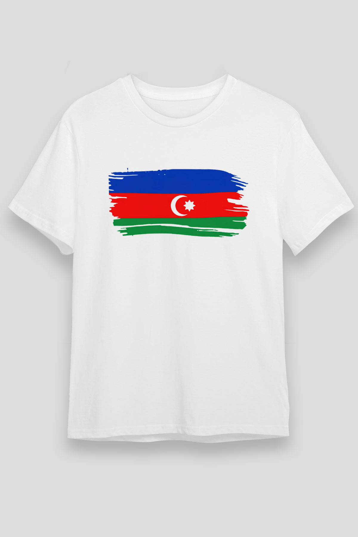 Azerbaycan Beyaz Unisex Tişört T-Shirt - TişörtFabrikası