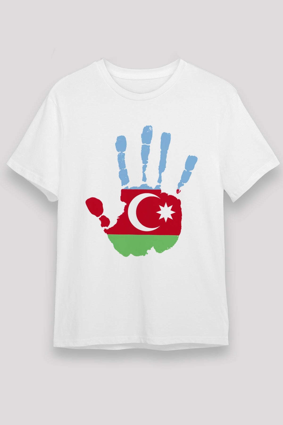 Azerbaycan Beyaz Unisex Tişört T-Shirt - TişörtFabrikası