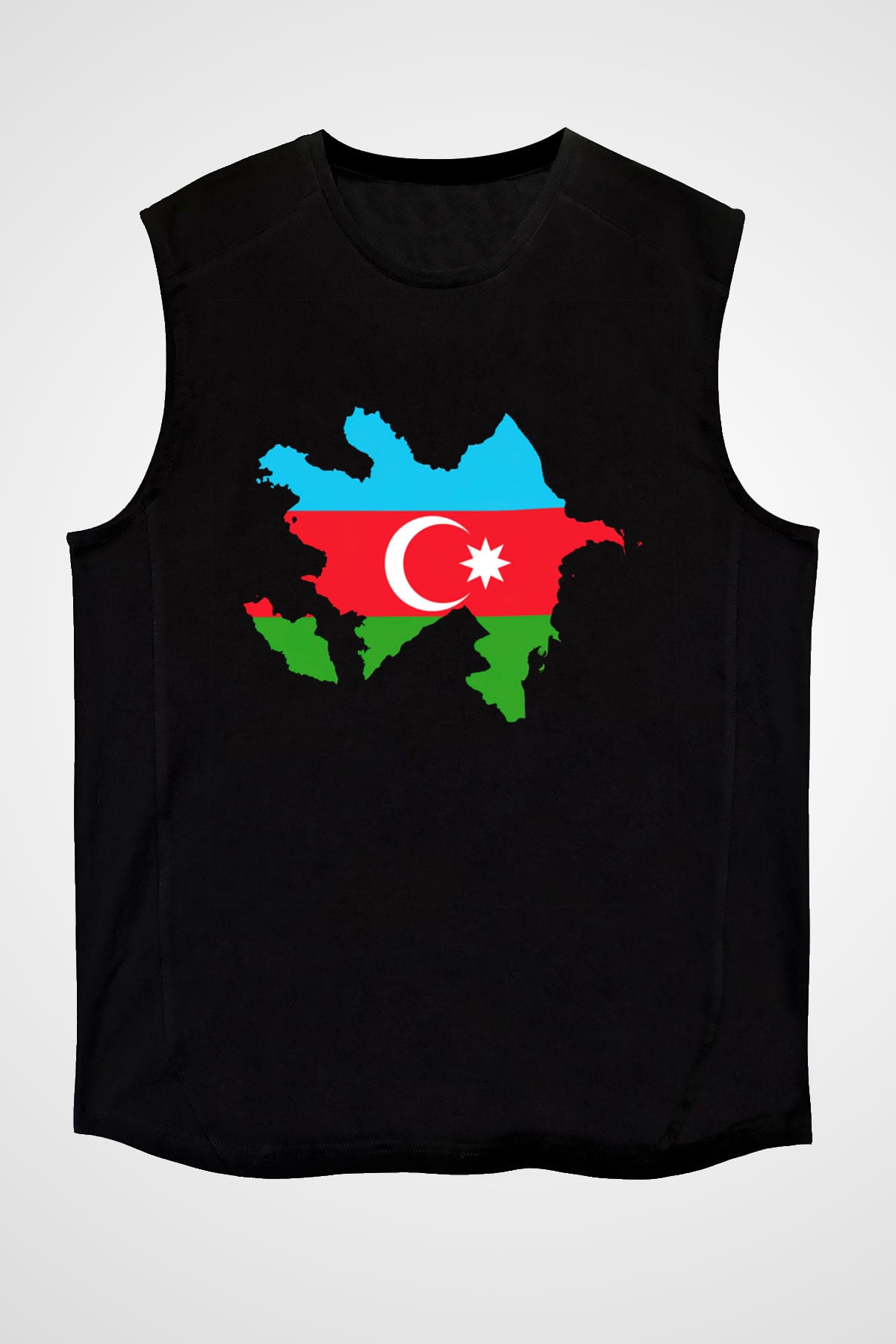 Azerbaycan Siyah Unisex Kolsuz Tişört
