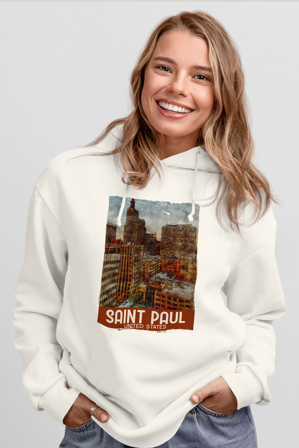Aziz Paul Katedrali Beyaz Unisex Hoodie