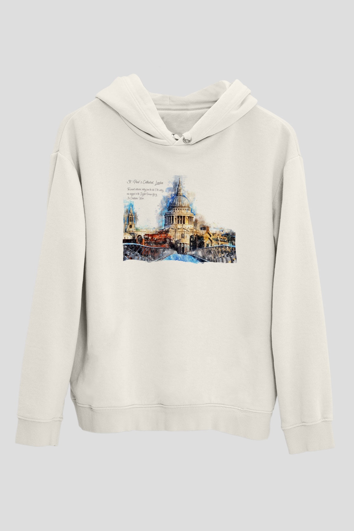 Aziz Paul Katedrali Beyaz Unisex Hoodie