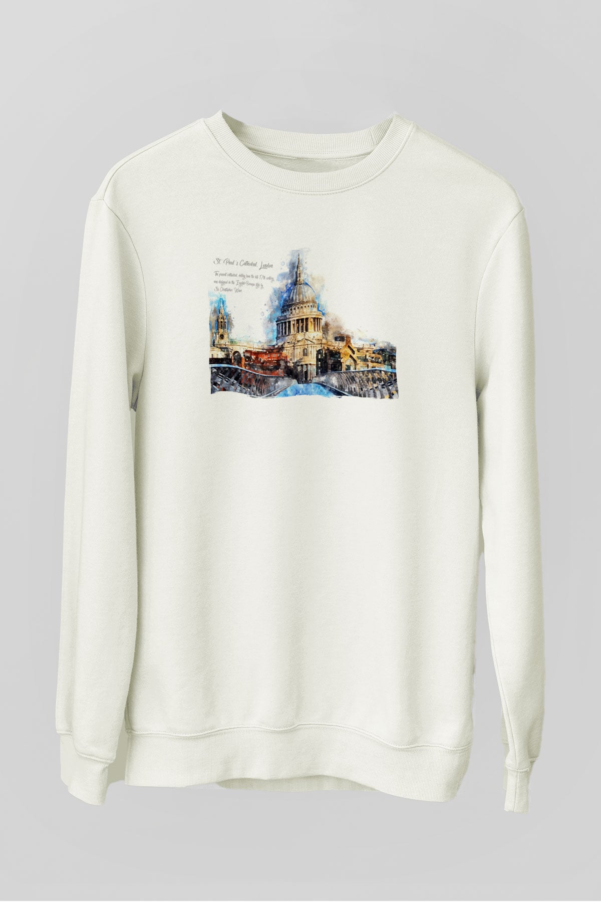 Aziz Paul Katedrali Beyaz Unisex Sweatshirt