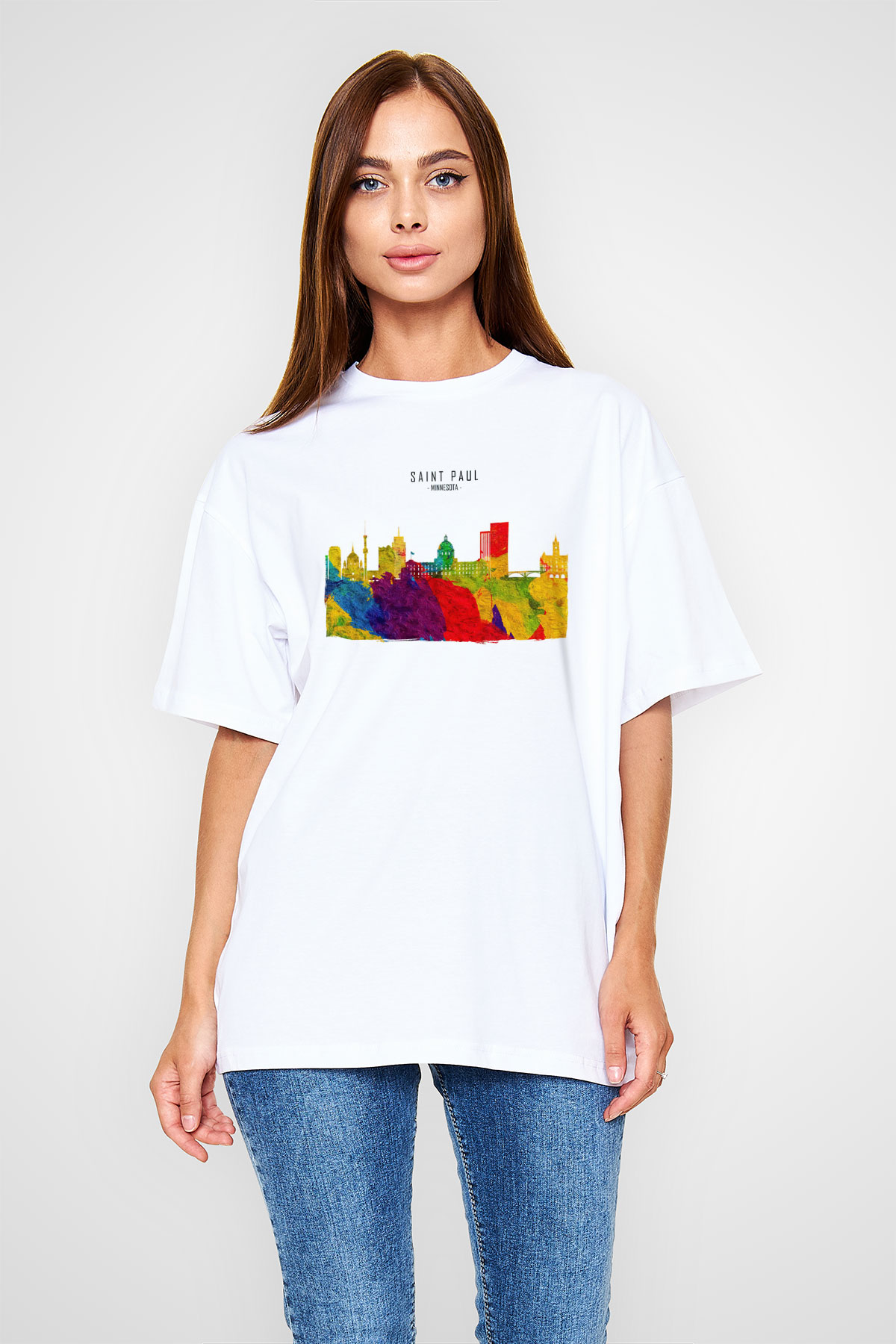 Aziz Paul Katedrali Beyaz Oversize Tişört Oversize T-shirt - TişörtFabrikası
