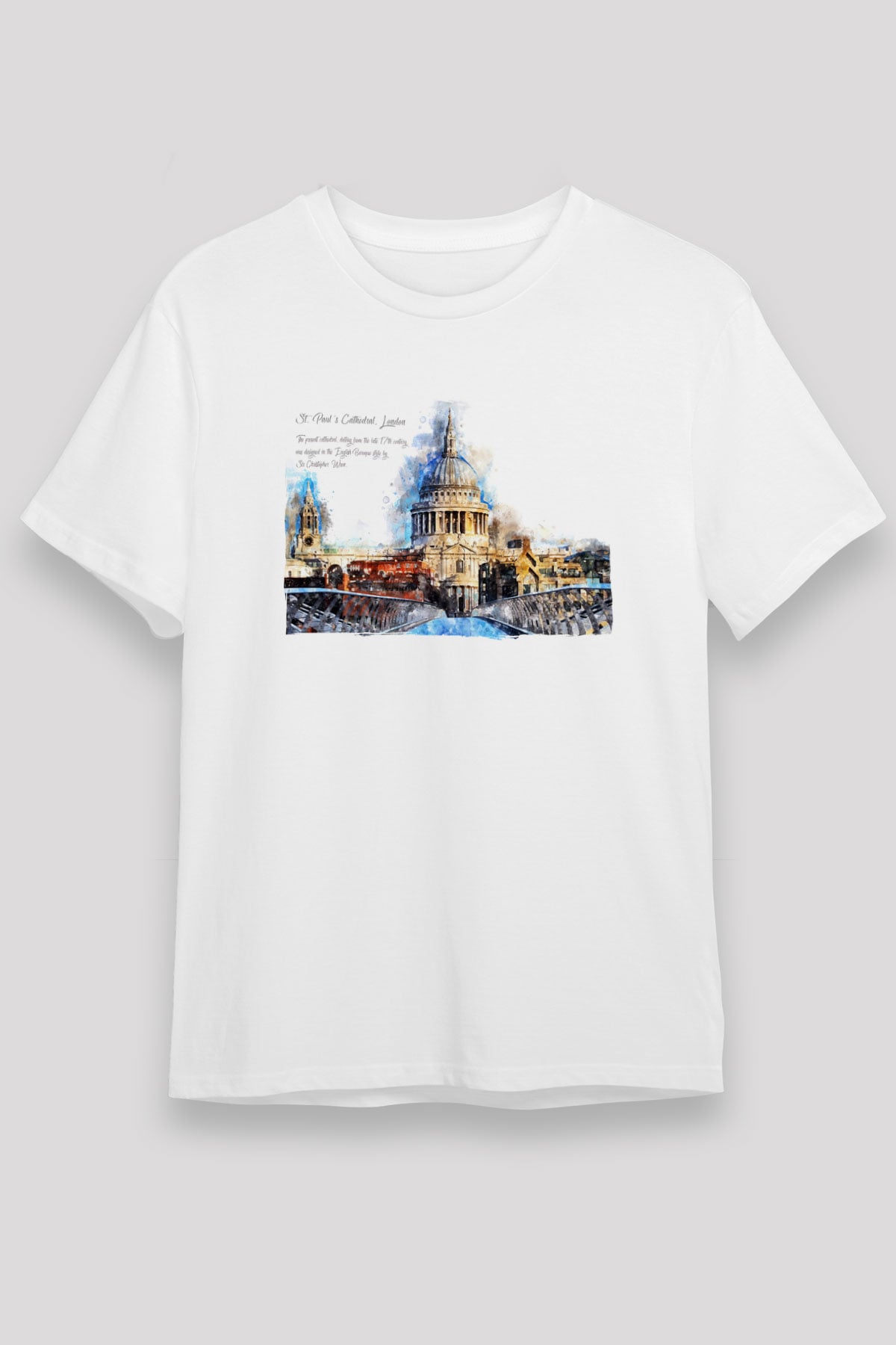 Aziz Paul Katedrali Beyaz Unisex Tişört T-Shirt - TişörtFabrikası